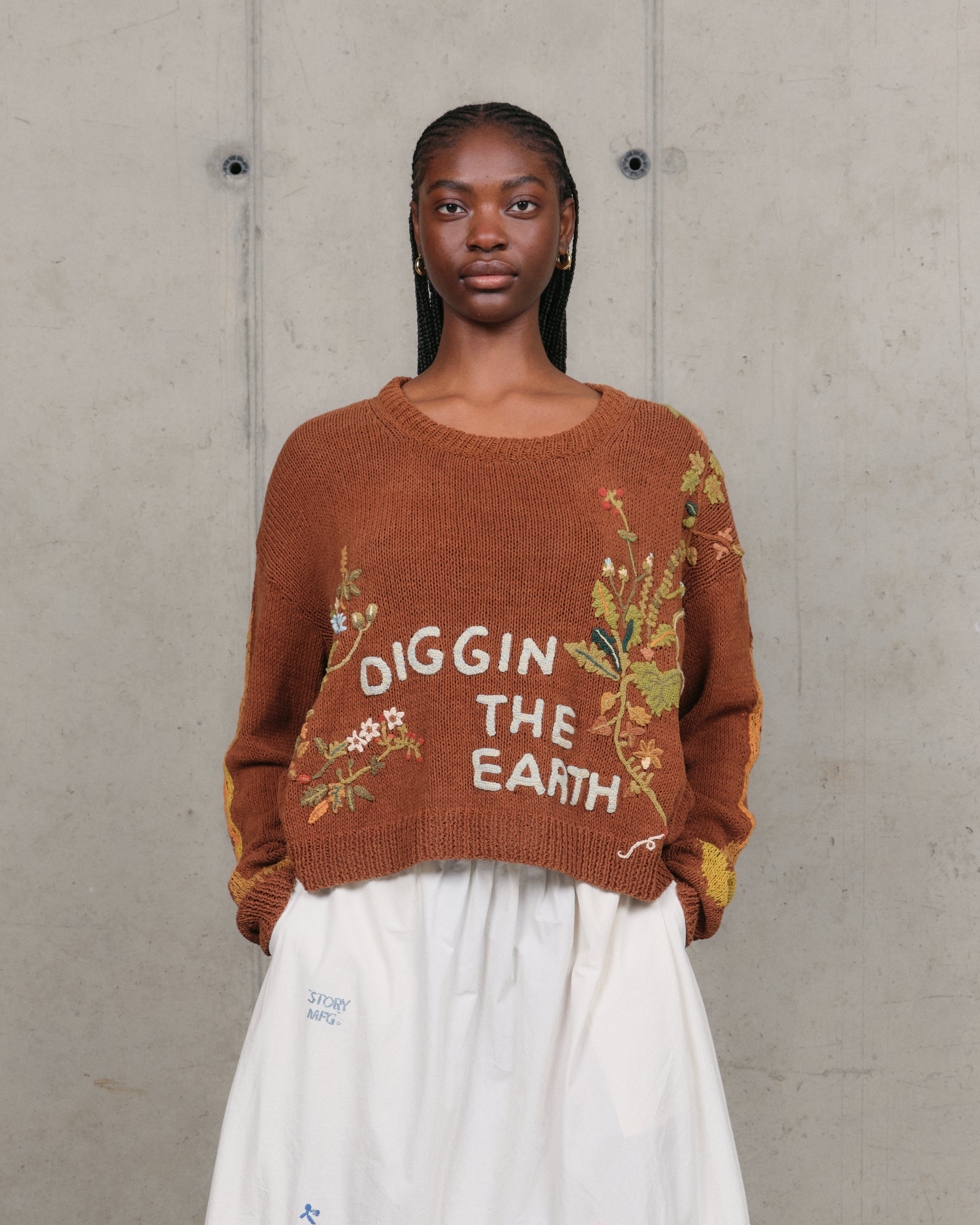 Bulb Knit Jumper - Brown Diggin' The Earth – Story mfg.