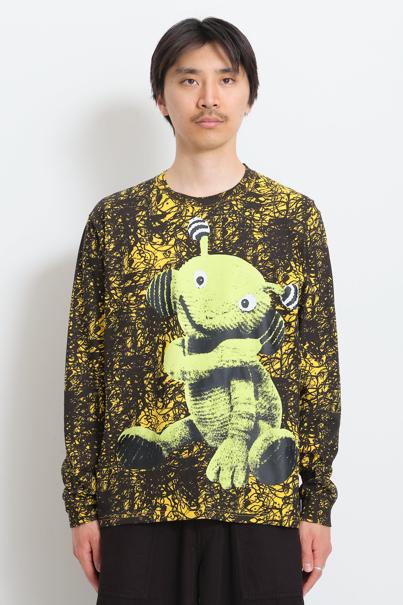 Recycled Cotton LS Tee - Lemon Alien Puppet