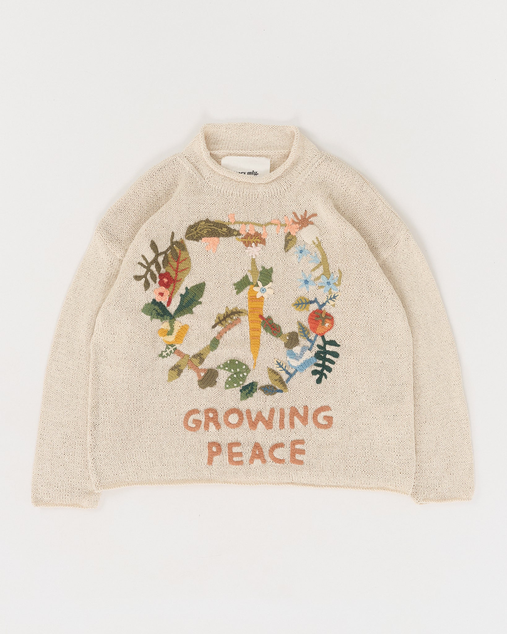 Twinsun Knit Rollneck - Ecru Growing Peace – Story mfg.