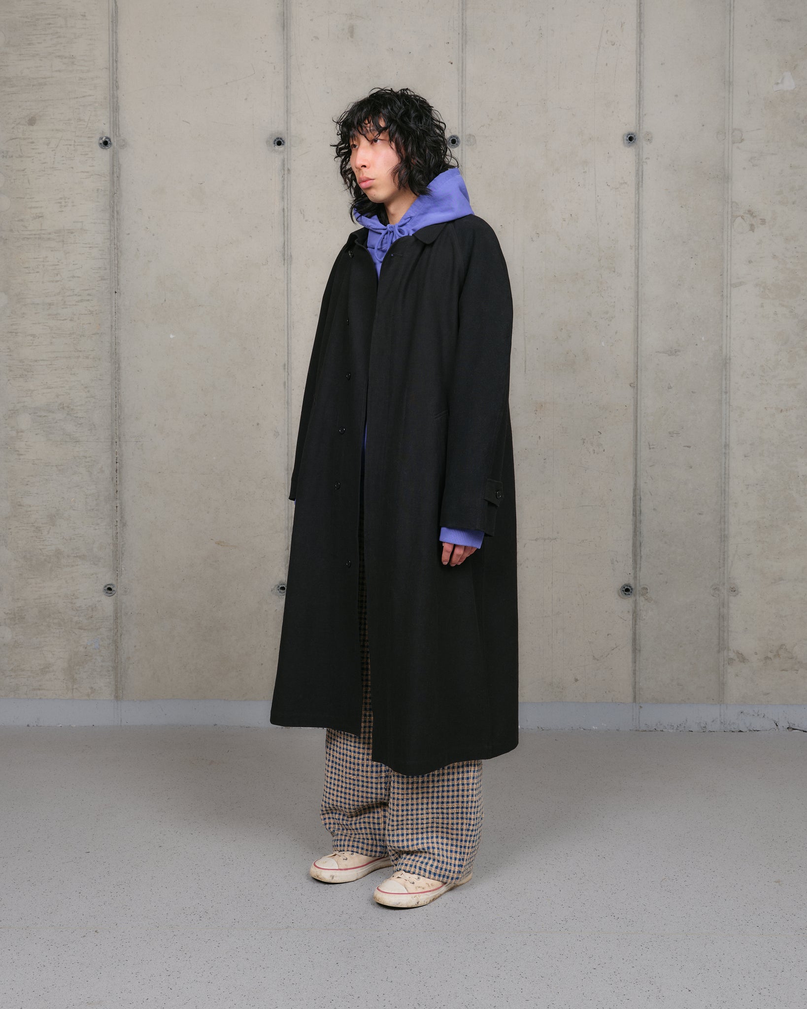 Atlas Overcoat - Black Slub
