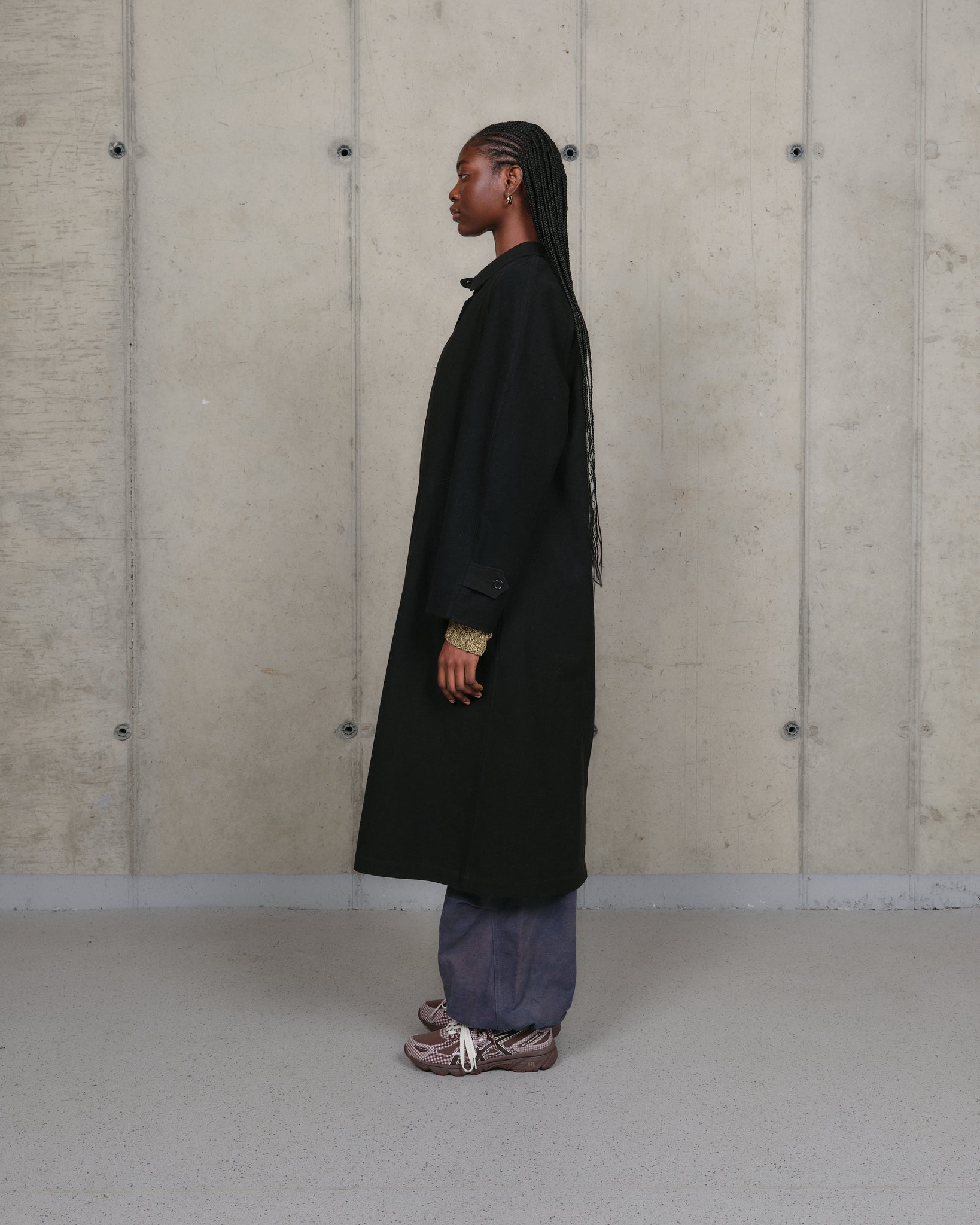 Atlas Overcoat - Black Slub