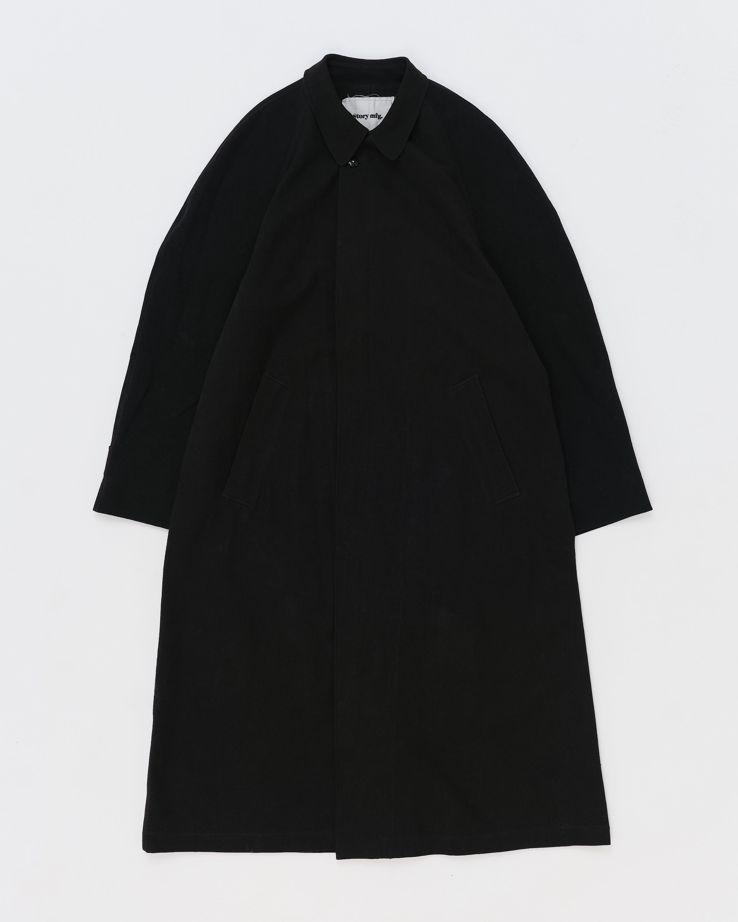 Atlas Overcoat - Black Slub – Story mfg