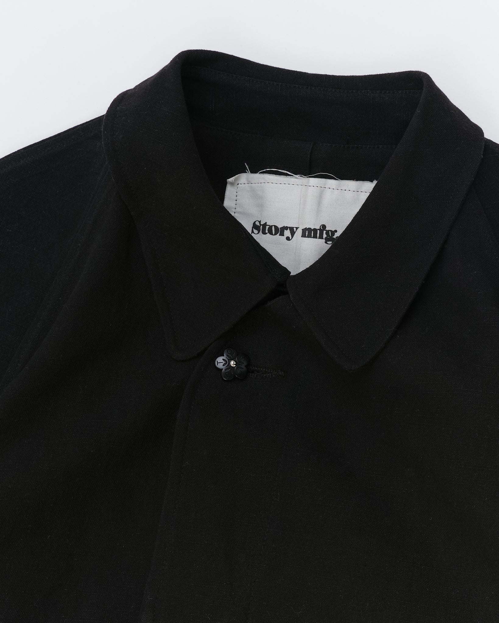 Atlas Overcoat - Black Slub