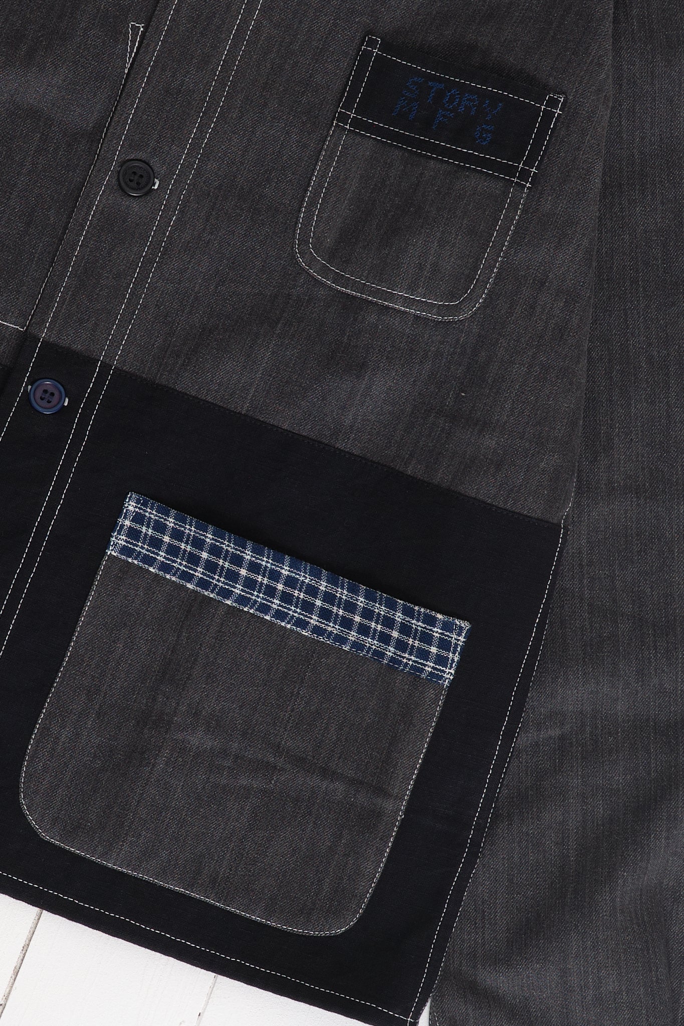 French Jacket - Black Denim Scarecrow