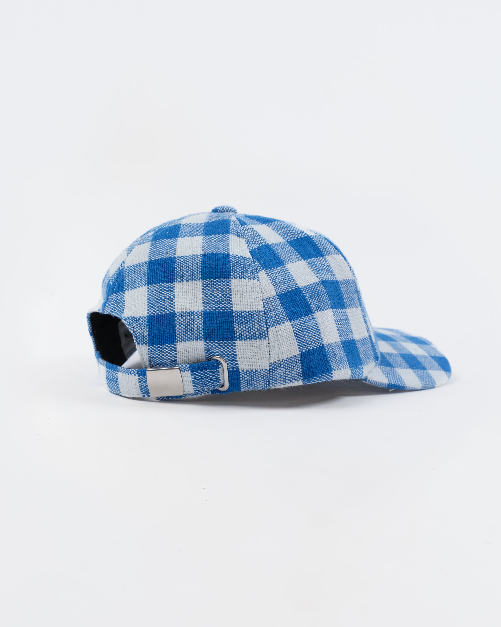 Custom Baseball Cap - Blue Gingham Handloom