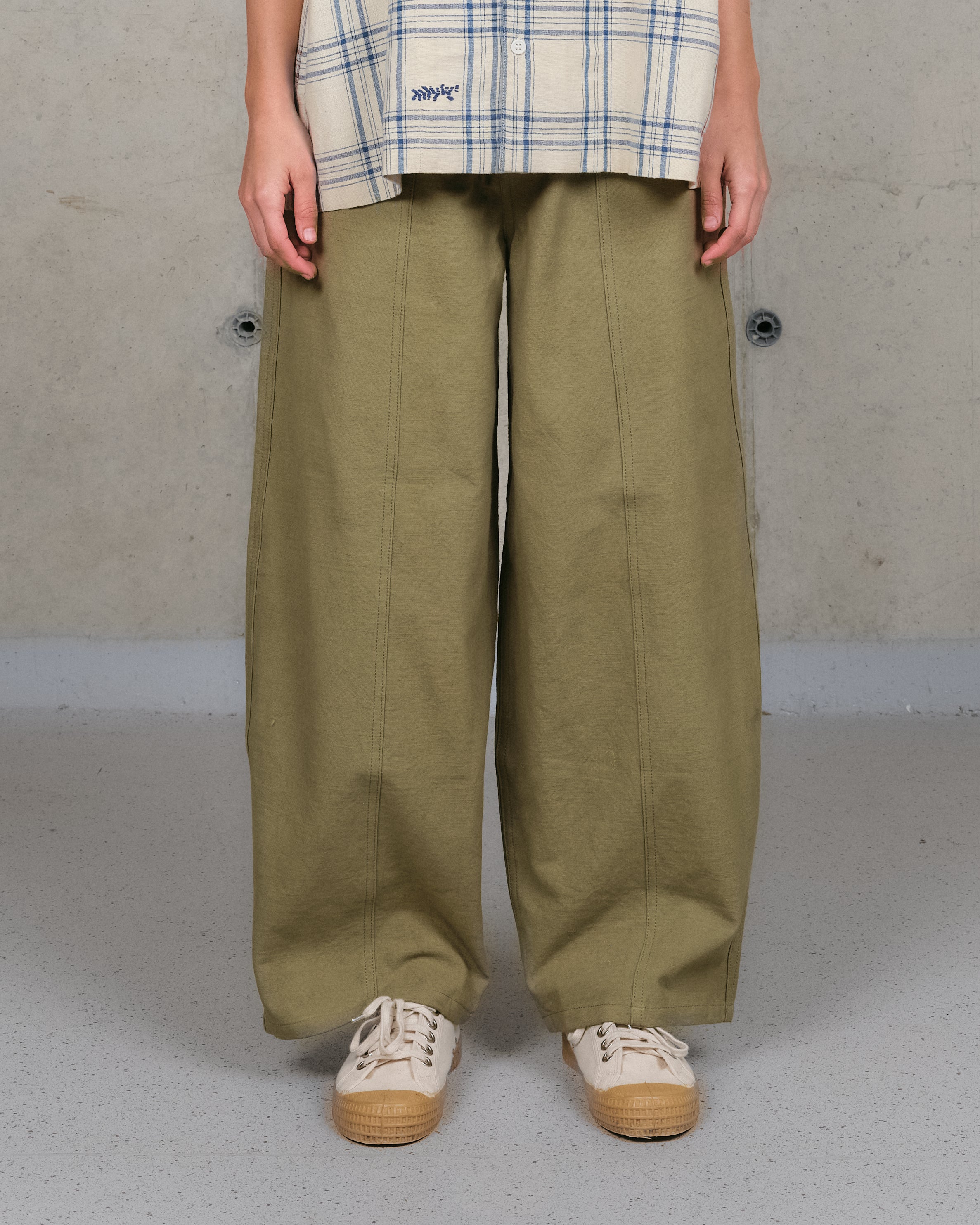 トップス STORY MFG. Olive Spiral Block Swetaer S ECOM-CURRENTSEASON801_732dd4f7