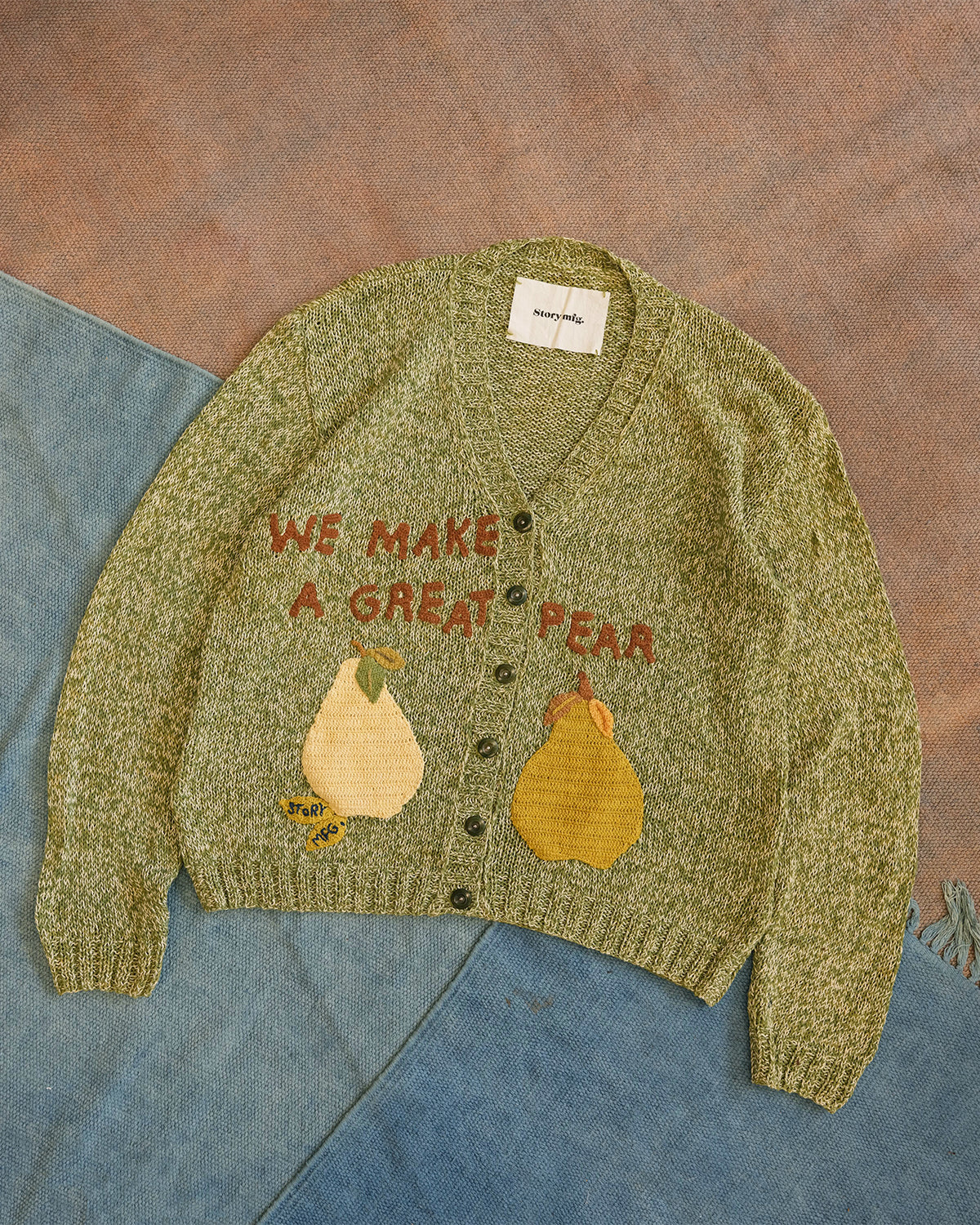 Twinsun Knit Cardigan - Green Pears