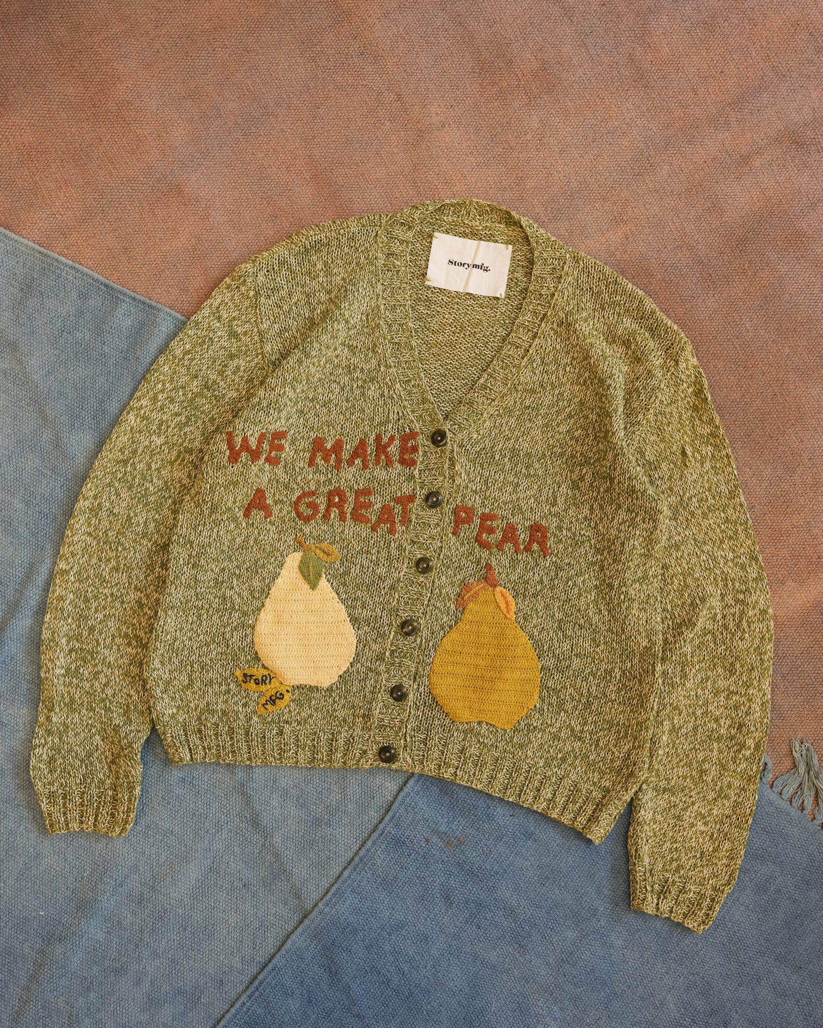 Twinsun Knit Cardigan - Green Pears