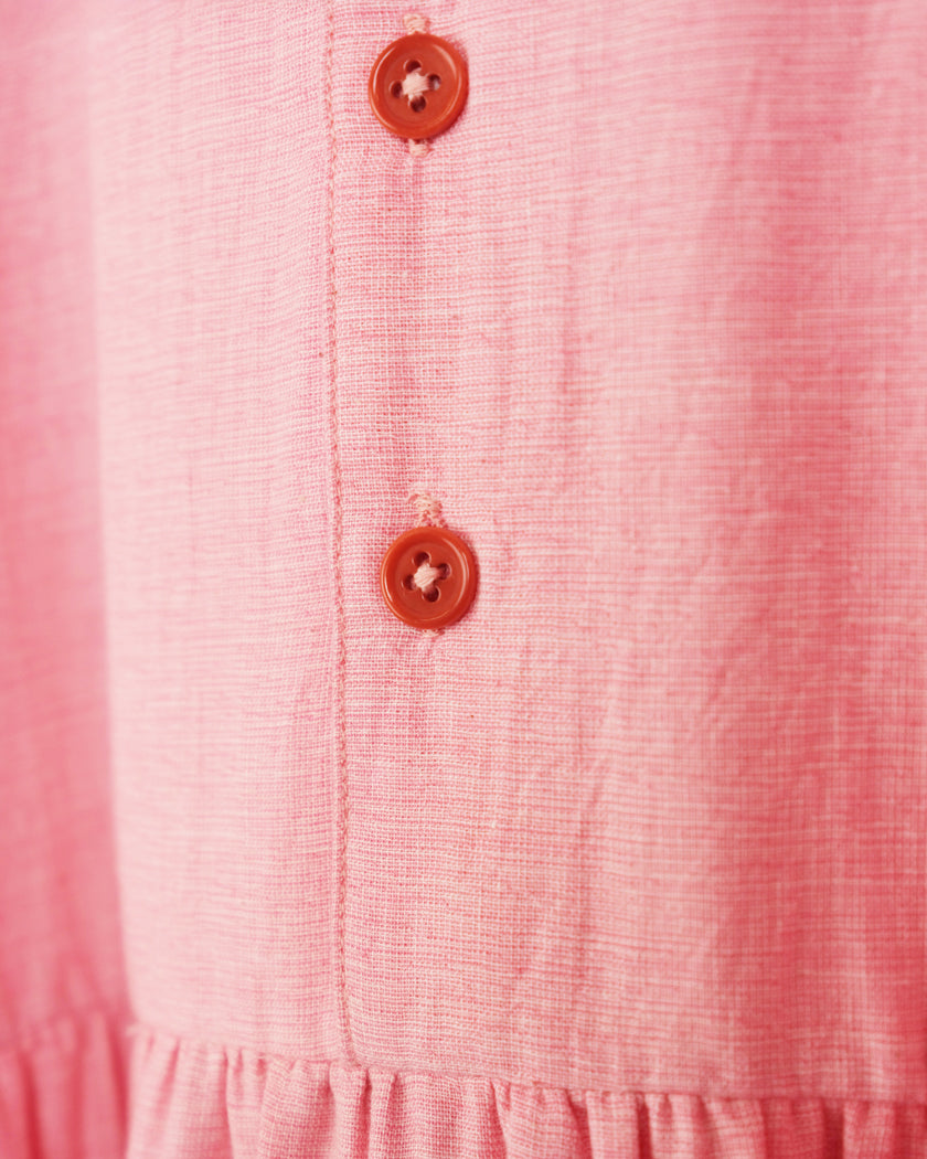 Apple Dress - Pink Pleated