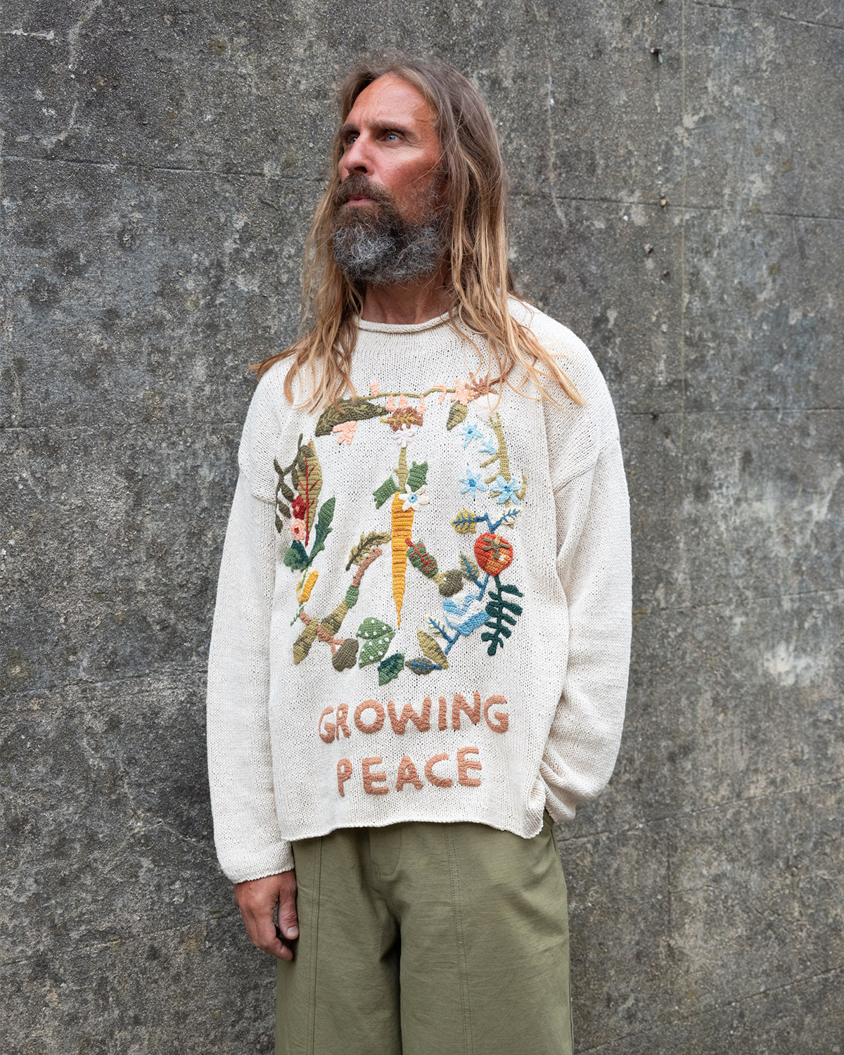 Twinsun Knit Rollneck - Ecru Growing Peace – Story mfg.