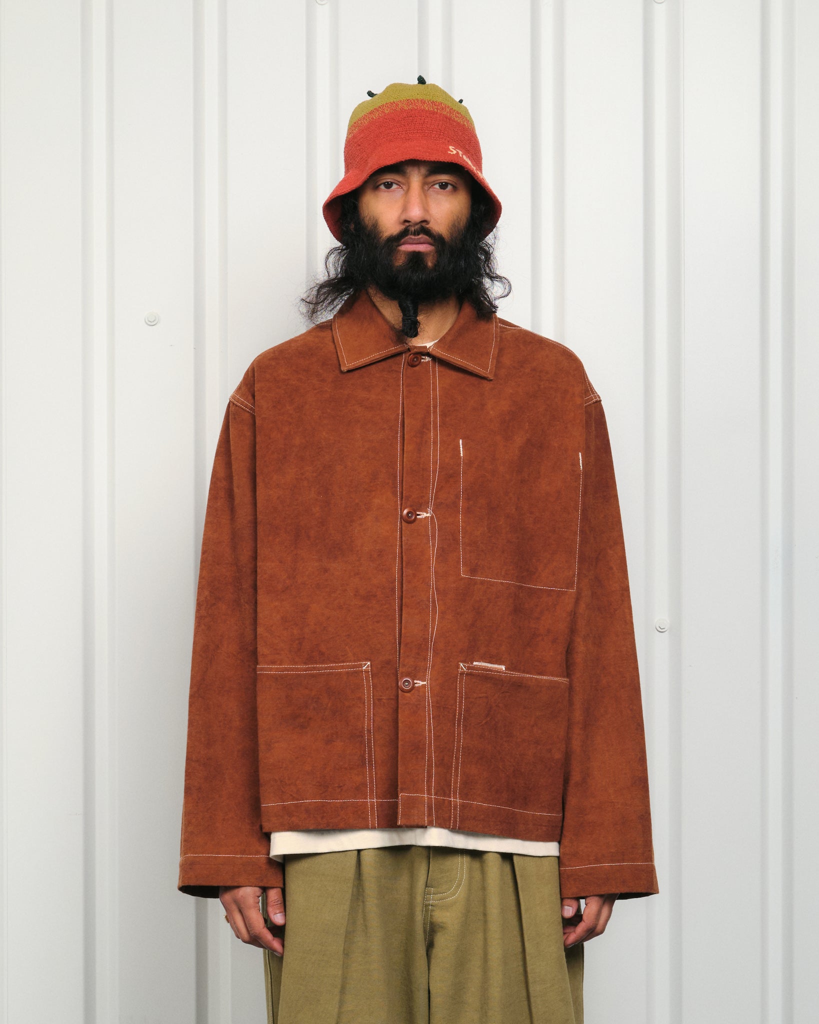 Story mfg Short on Time Jacket ストーリー Short on Time Jacket - Brown Wonky-Wear – Story mfg.