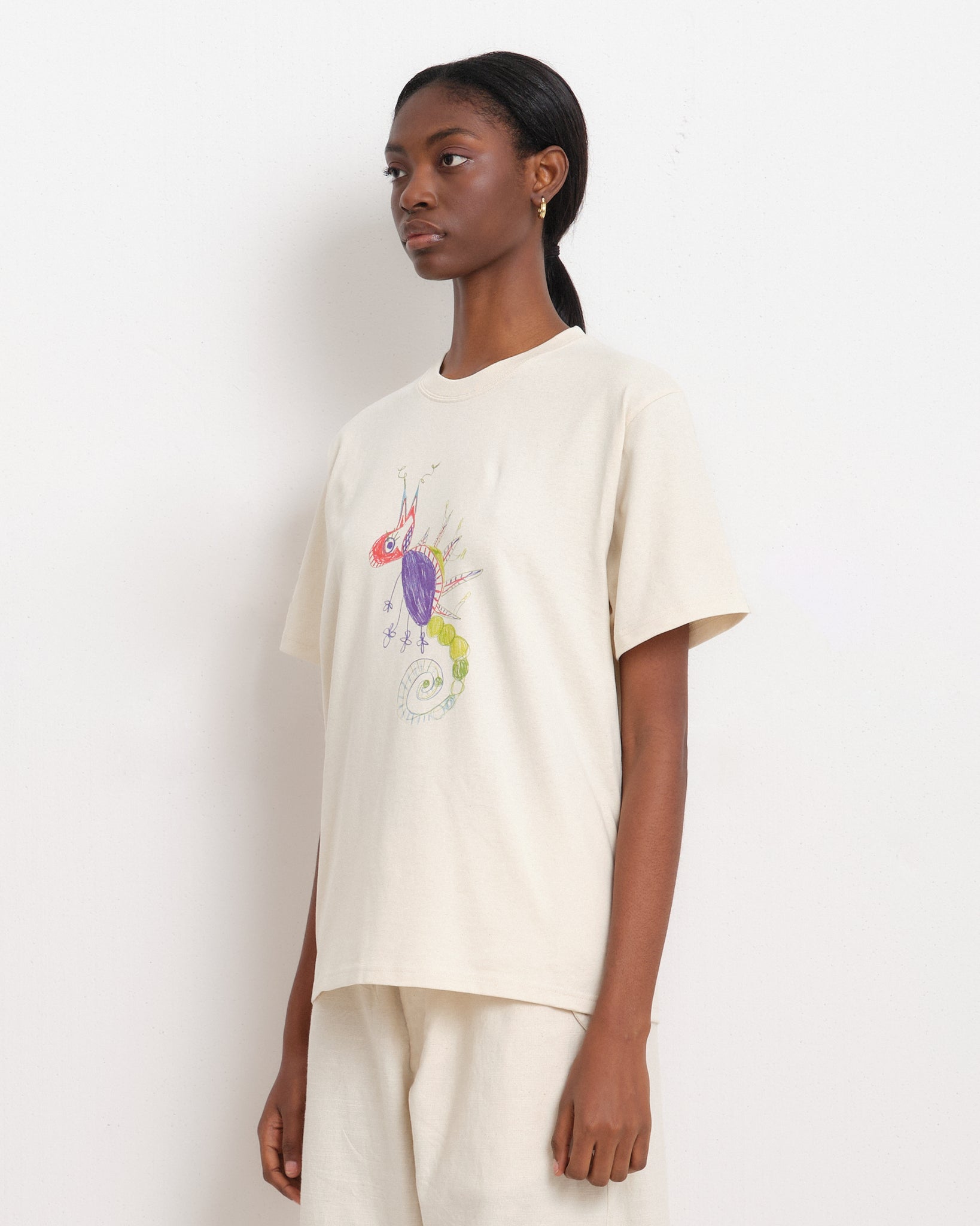 Recycled Cotton SS Tee - Ecru Chameleon
