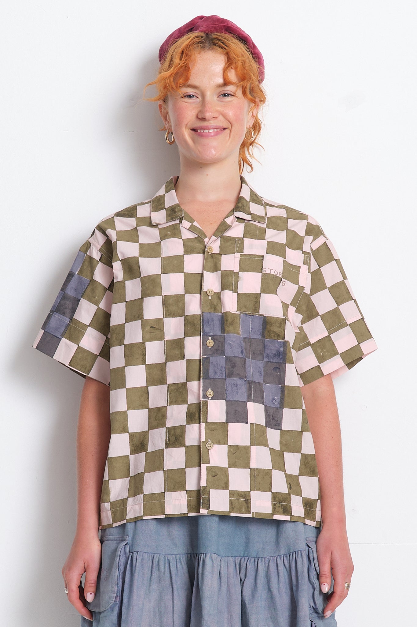 Greetings Shirt - Pink Checker