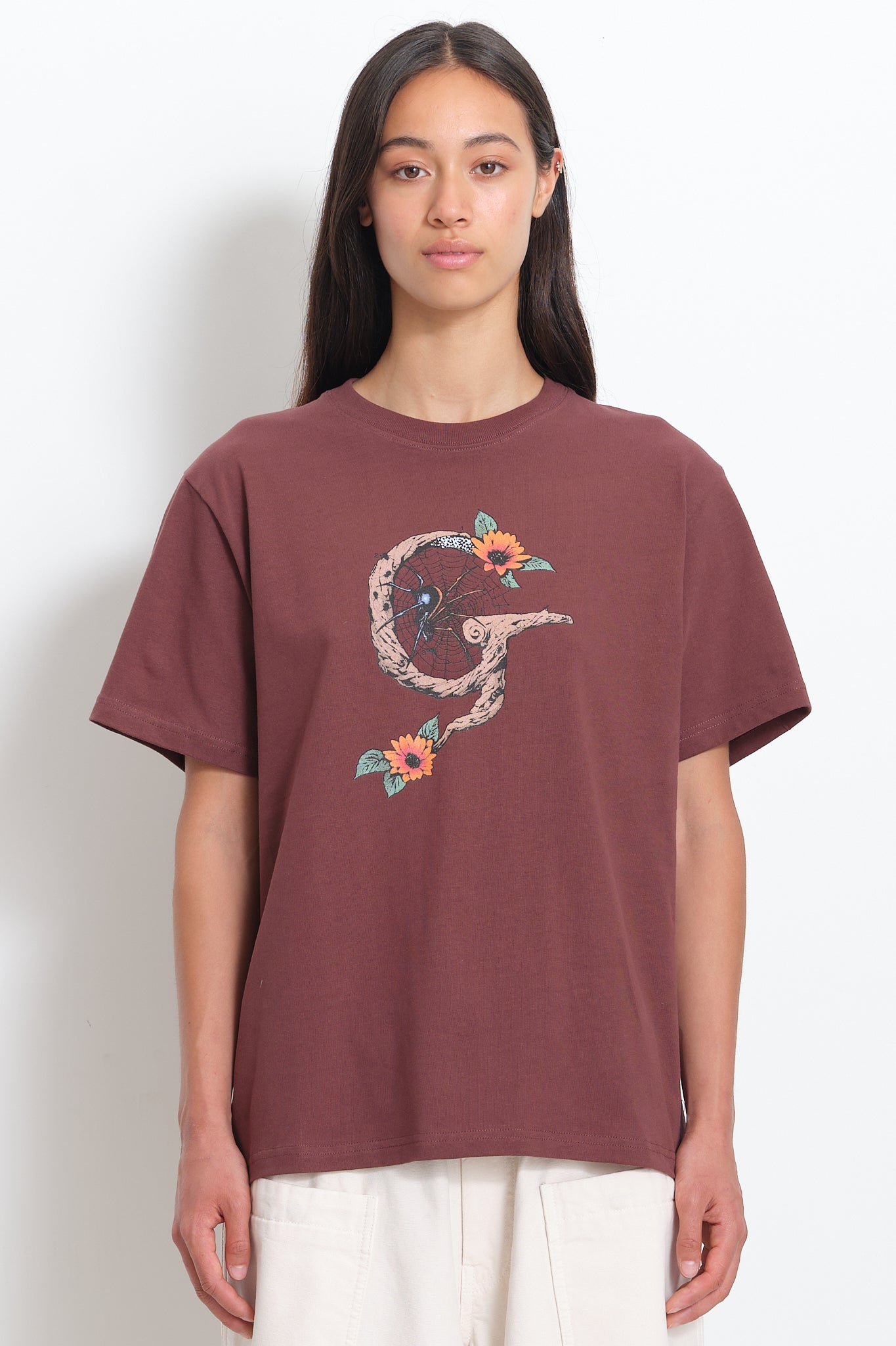 Recycled Cotton SS Tee - Chocolate G Spider