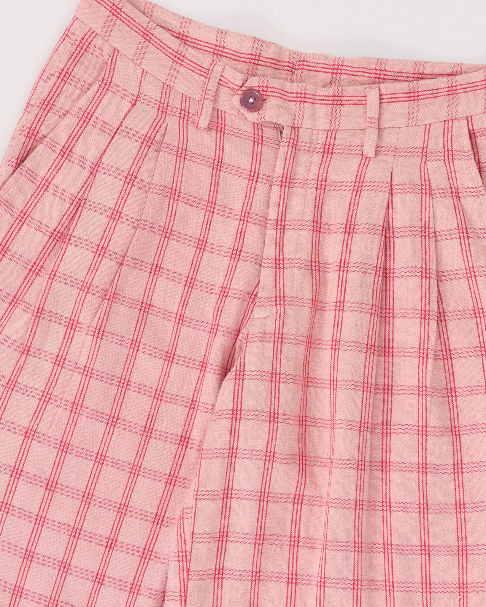 Fenn Trousers - Pink Check Handloom