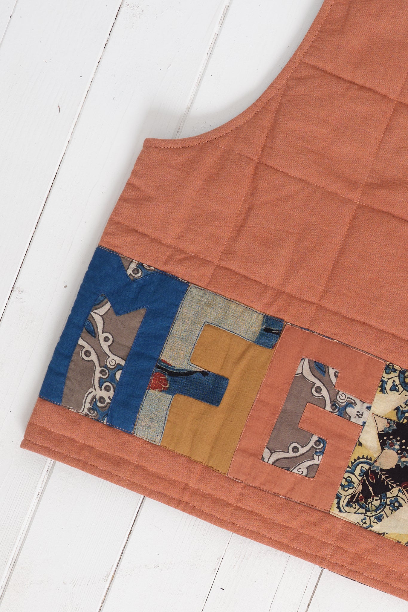 Saturn Vest  - Terracotta Star Scraps Patchwork