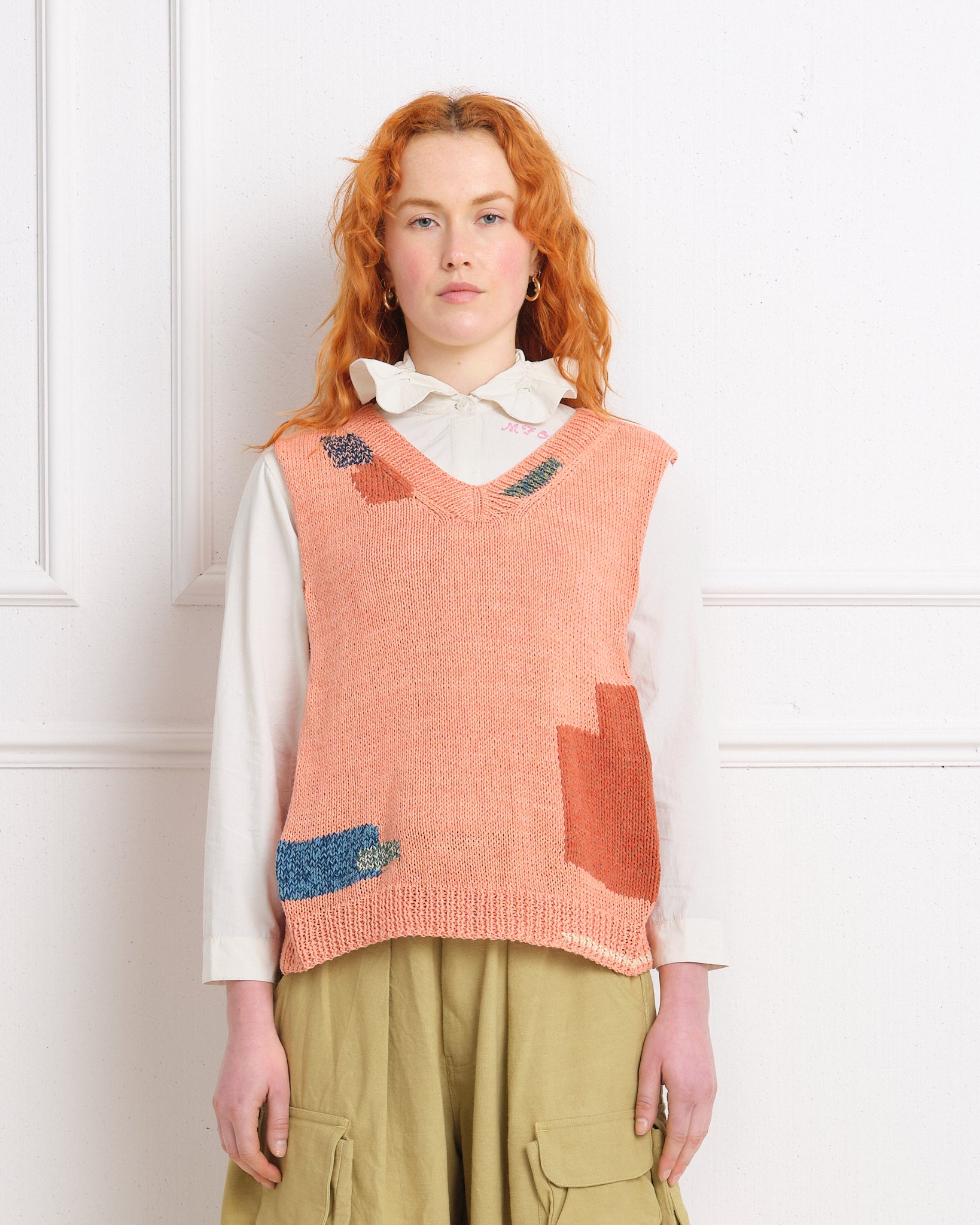Party Vest - Ancient Pink Darn-Knit