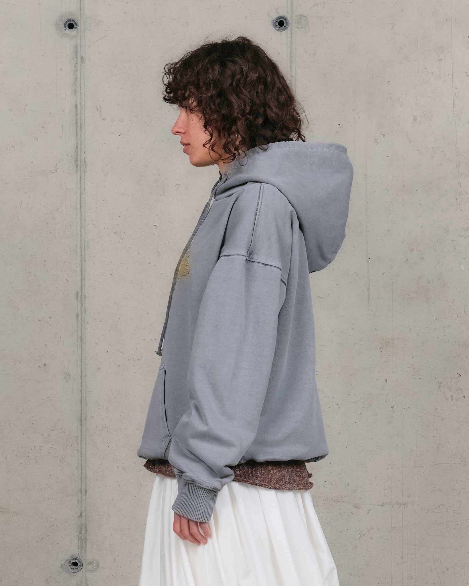 Geo Hoodie - Washed Grey