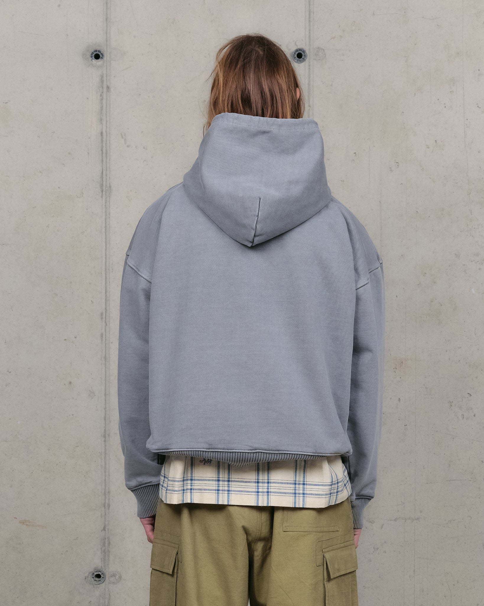 Geo Hoodie - Washed Grey