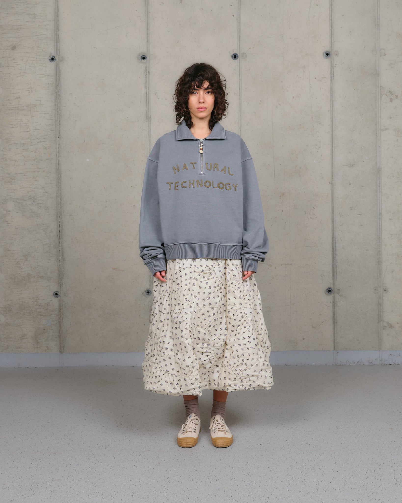Geo Pullover - Washed Grey