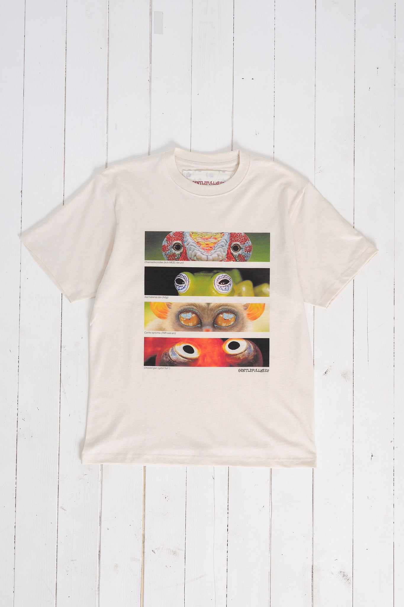 Recycled Cotton SS Tee - Oatmeal Animal Eyes