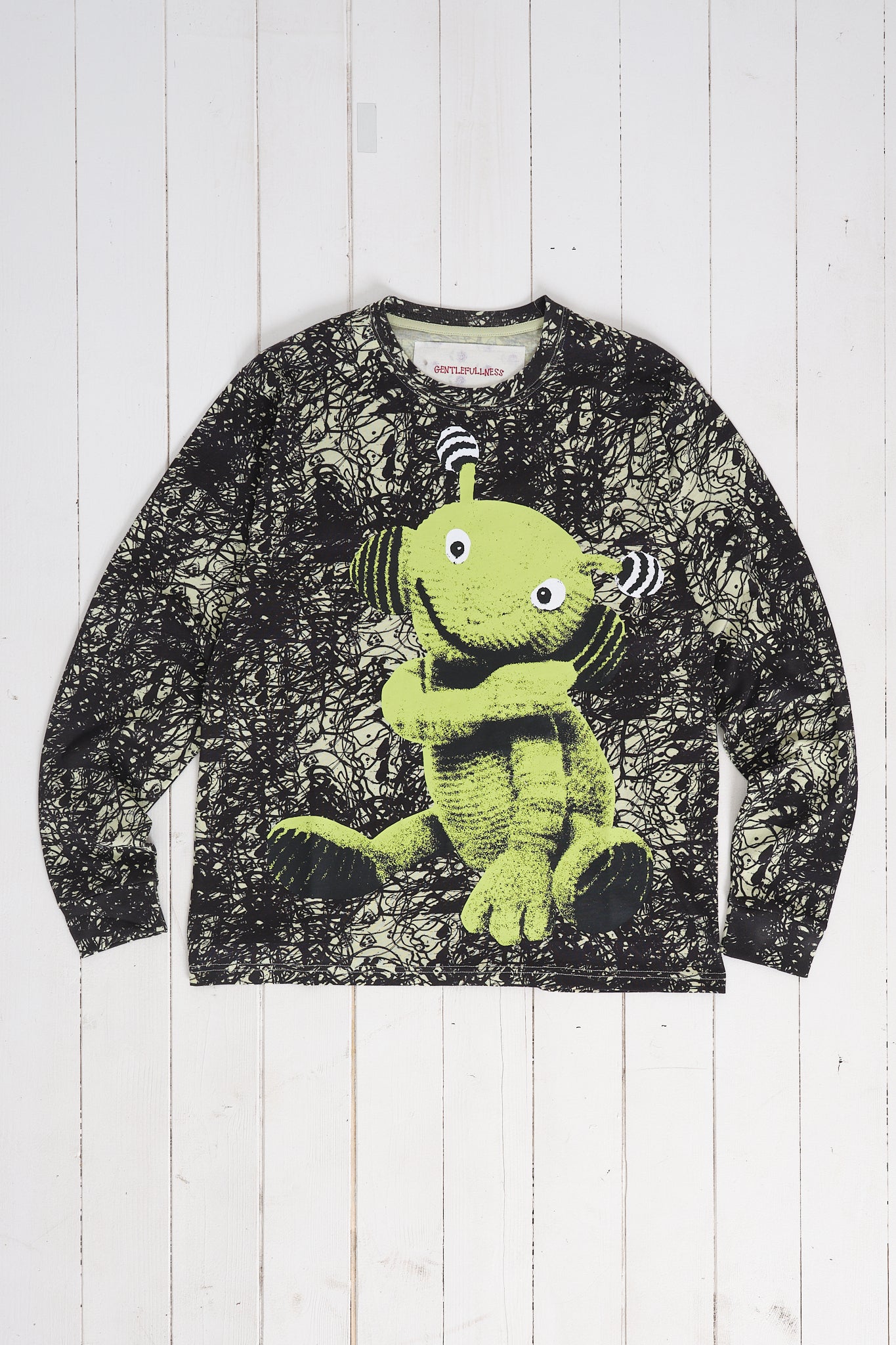 Recycled Cotton LS Tee - Pistachio Alien Puppet