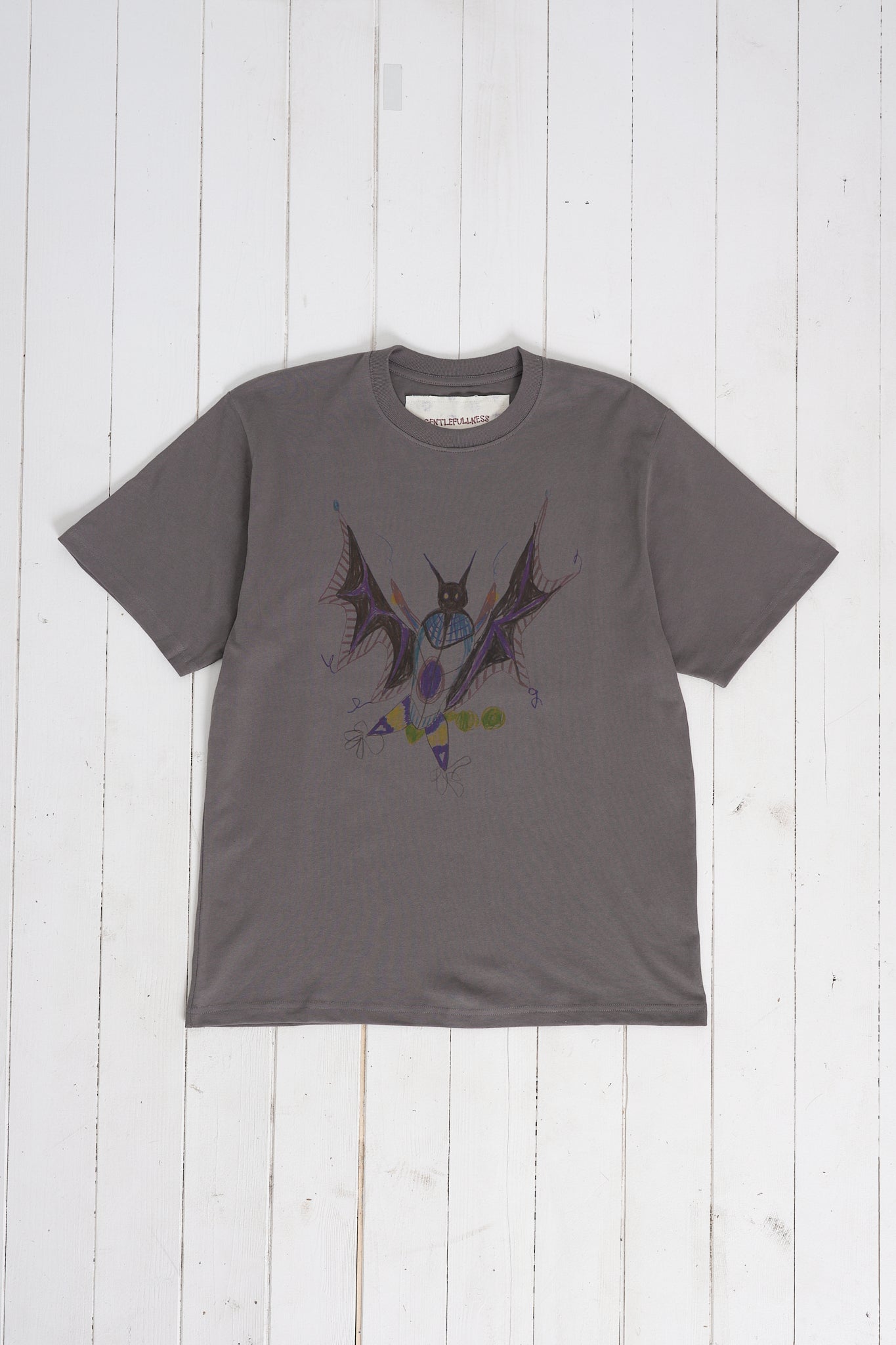 Recycled Cotton SS Tee - Washed Black Bat