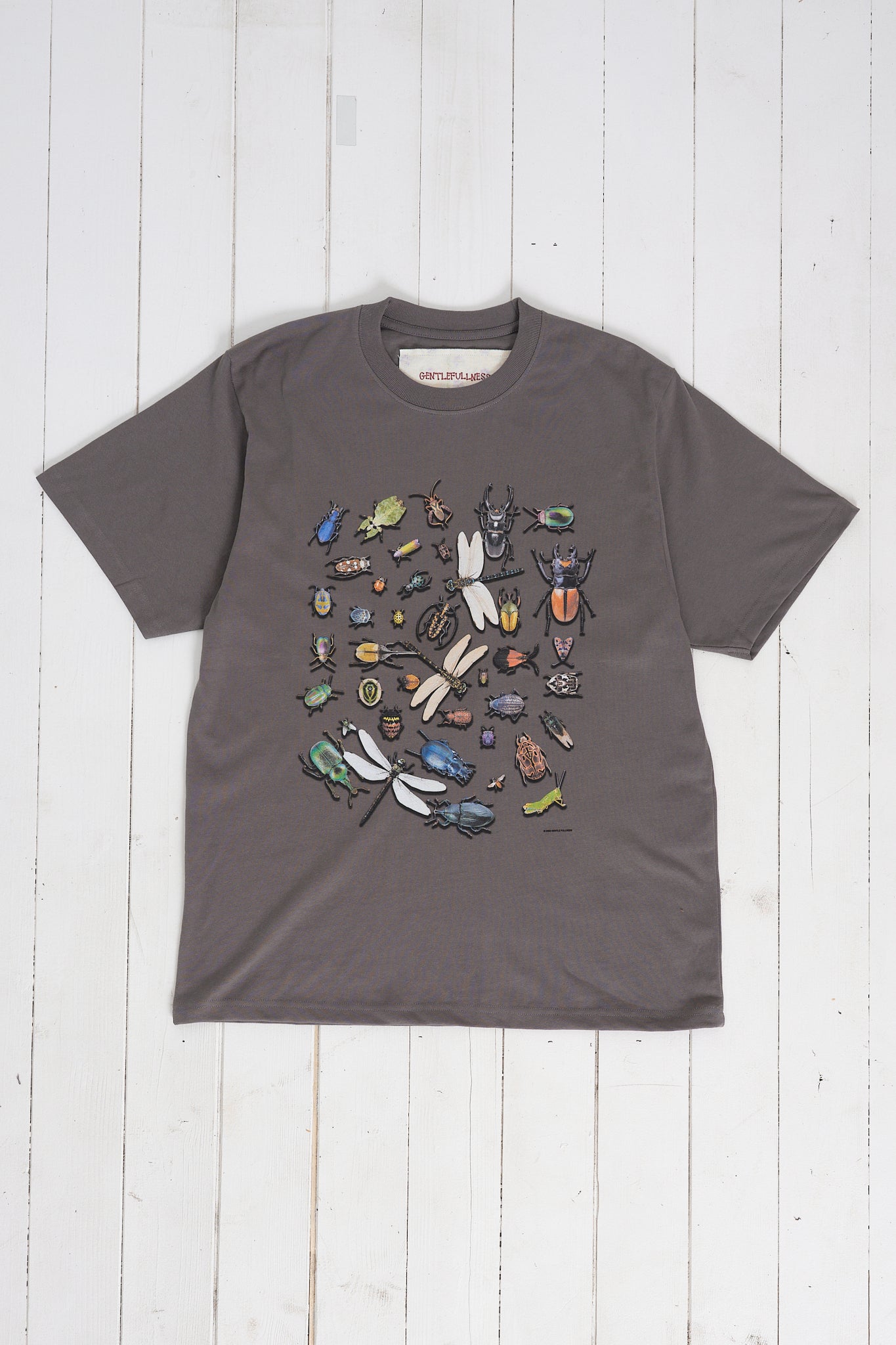 Recycled Cotton SS Tee - Washed Black Bugs