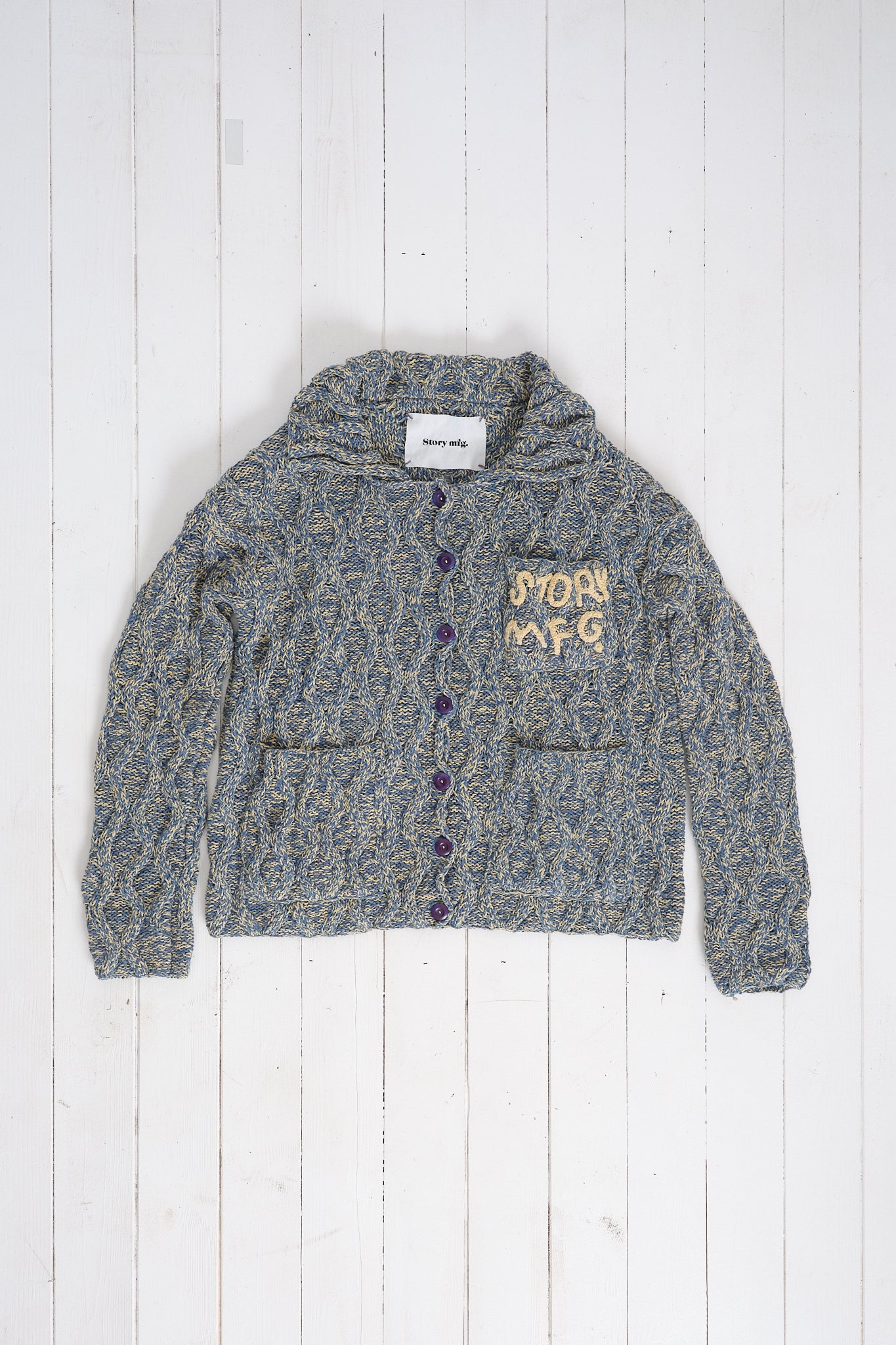 Grandad Cardigan  - Twisted Purple
