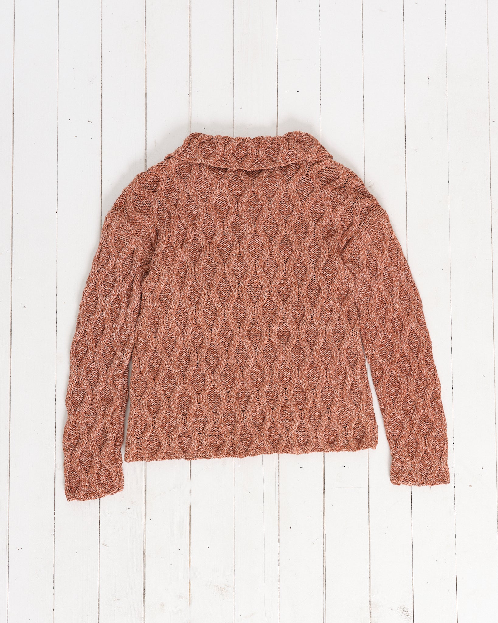 Grandad Cardigan - Twisted Terracotta