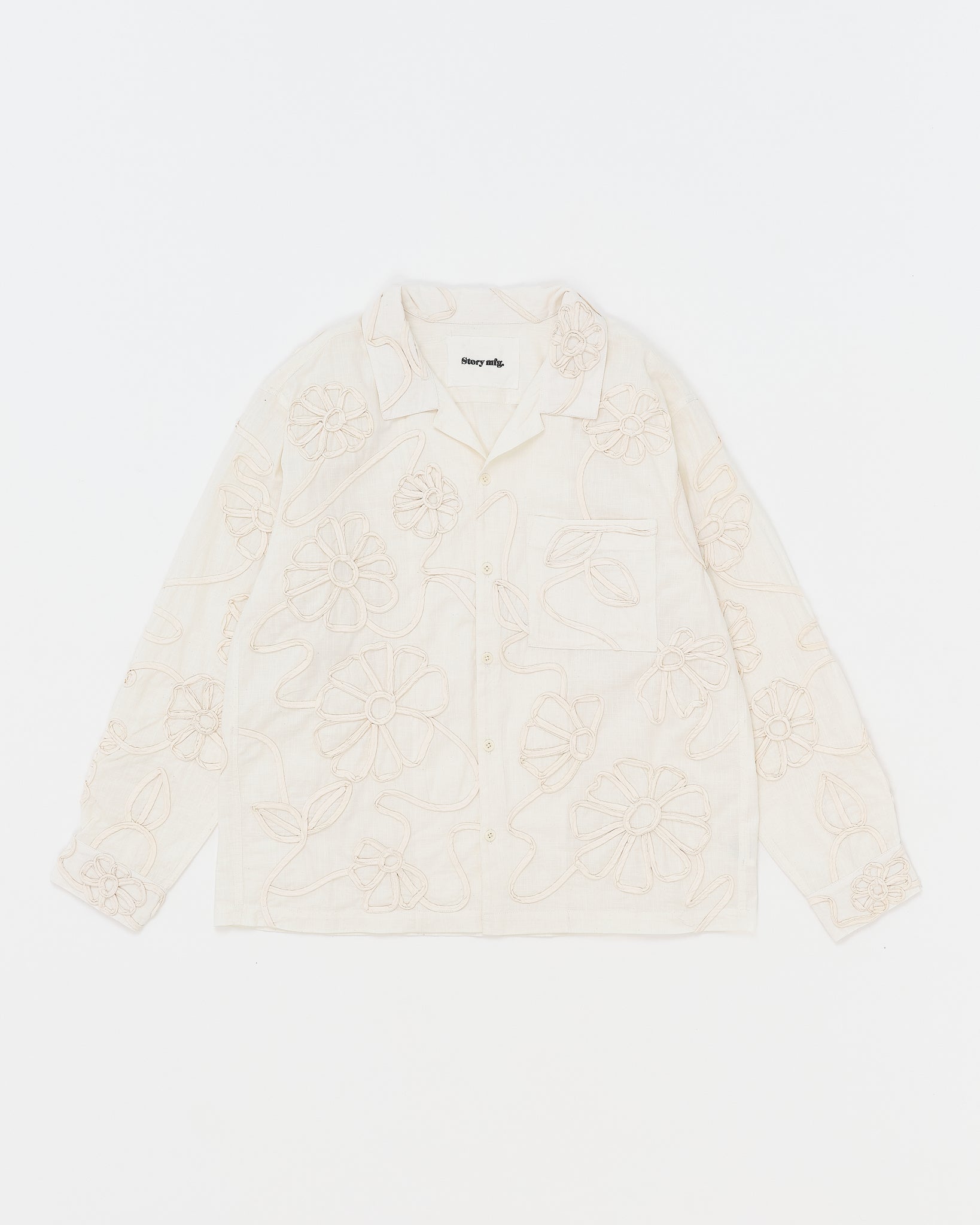 Greetings Shirt LS - Ecru Ribbon