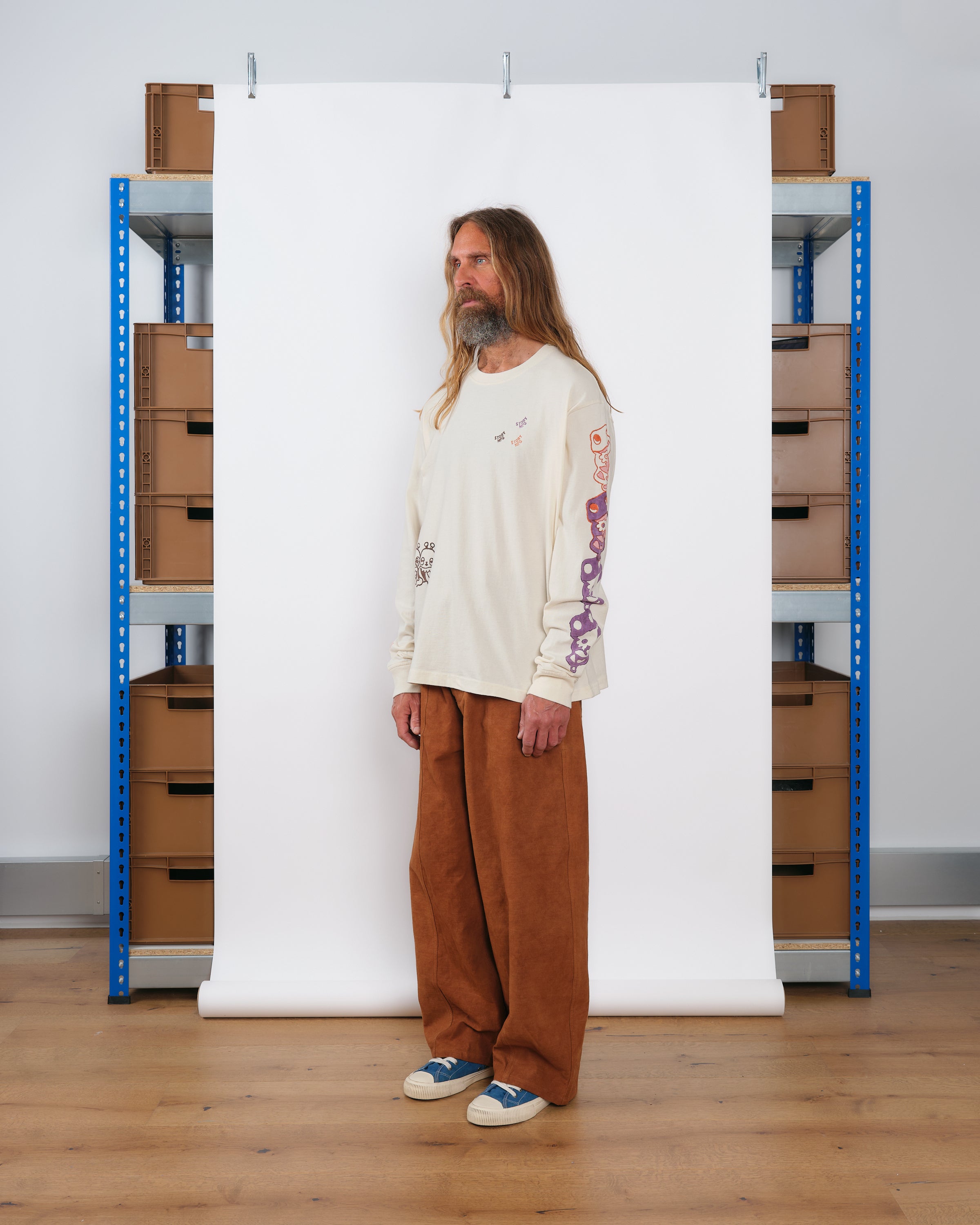 トップス STORYmfg : Grateful Tee LS Grateful Tee LS - Ecru Earth Trip – Story mfg.