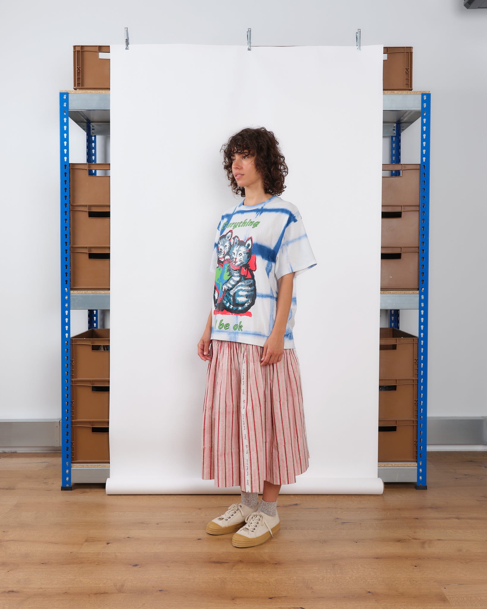 Grateful Tee SS - Indigo Kitten Courage
