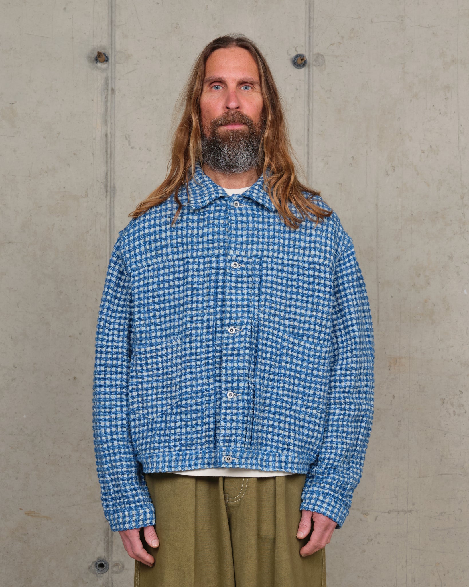Sundae Jacket - Indigo Wobbly Waffle – Story mfg.