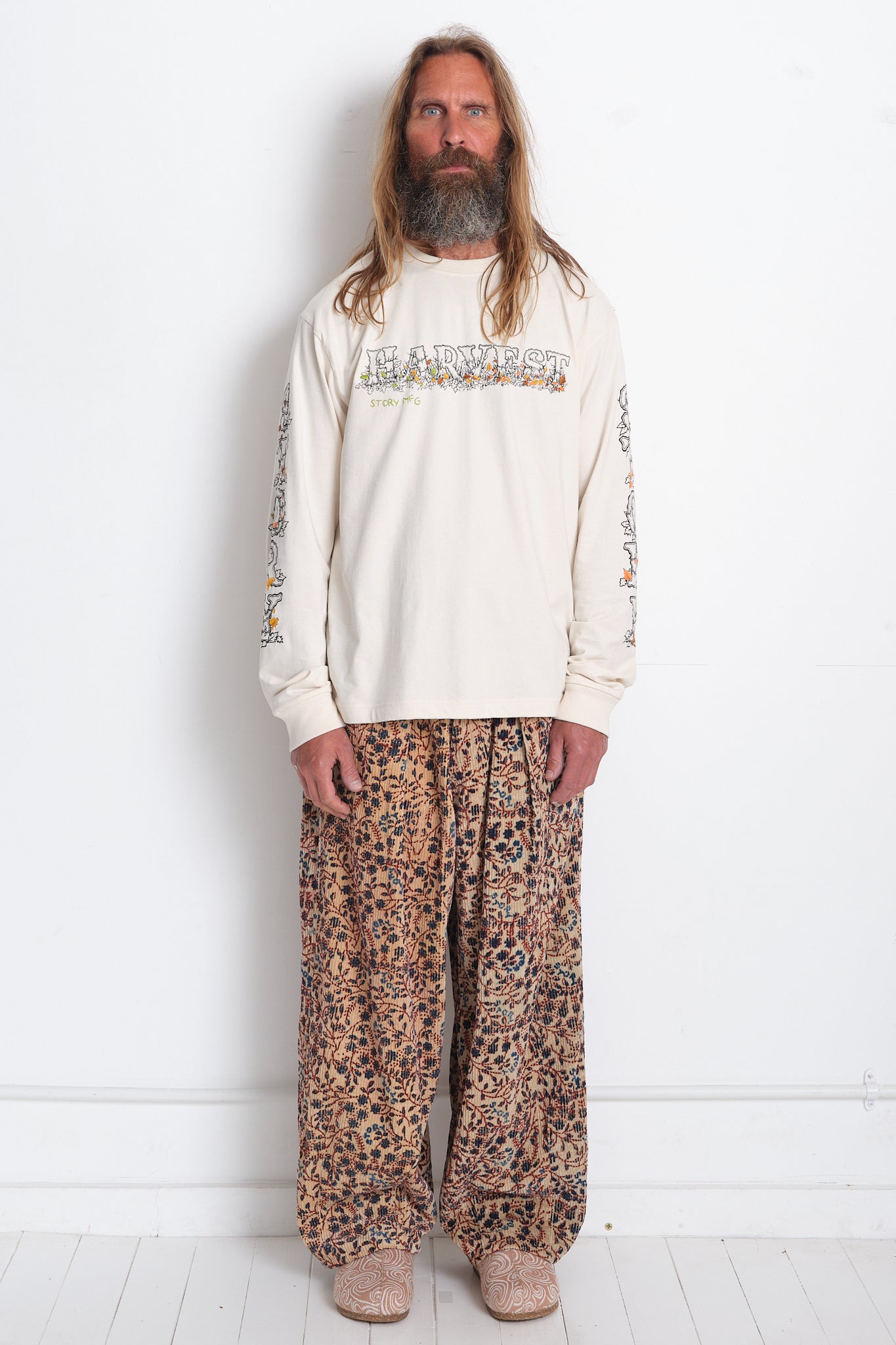 Lush Pants - Ecru Herbal Corduroy