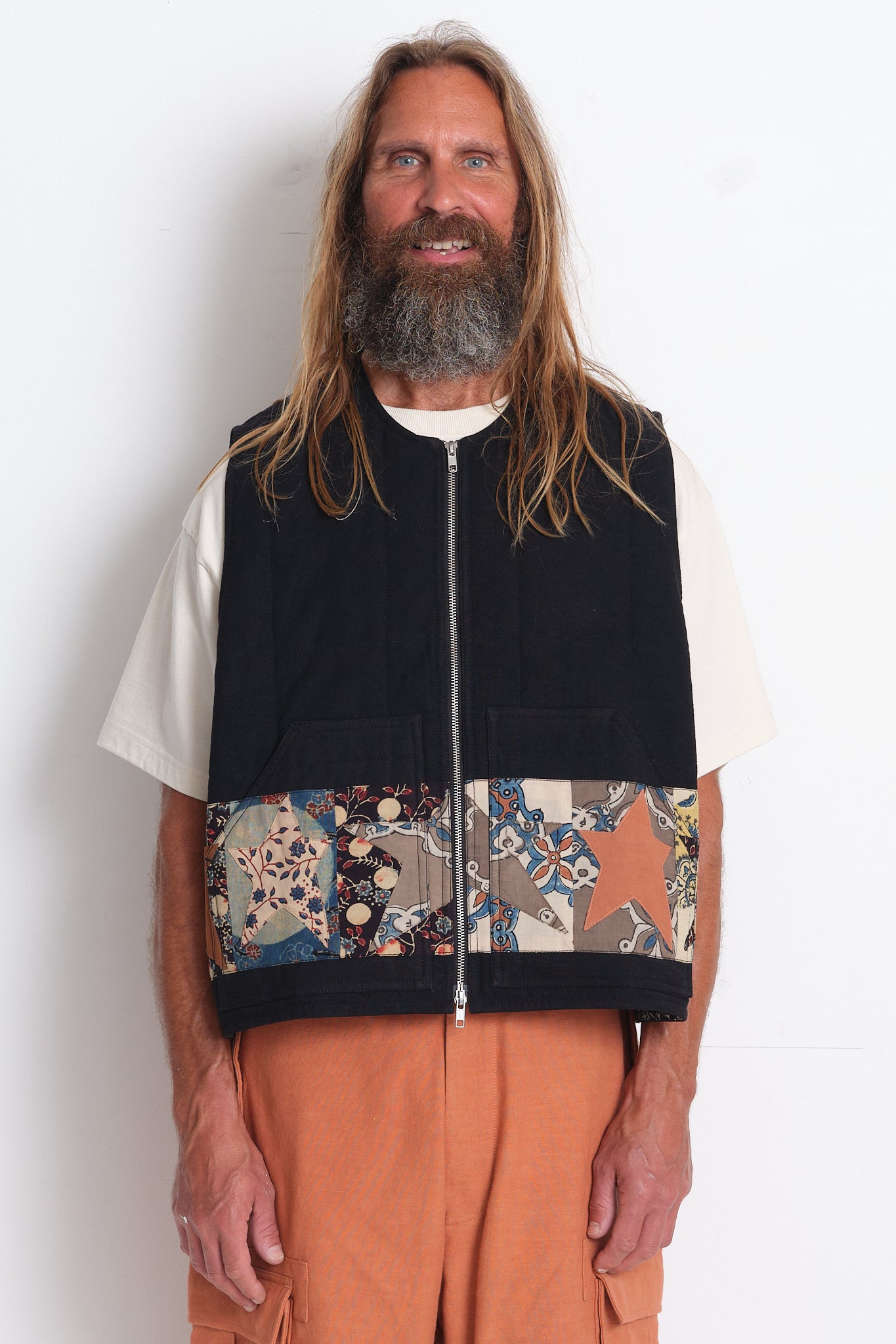 Saturn Vest - Iron Black Star Scraps Patchwork 2