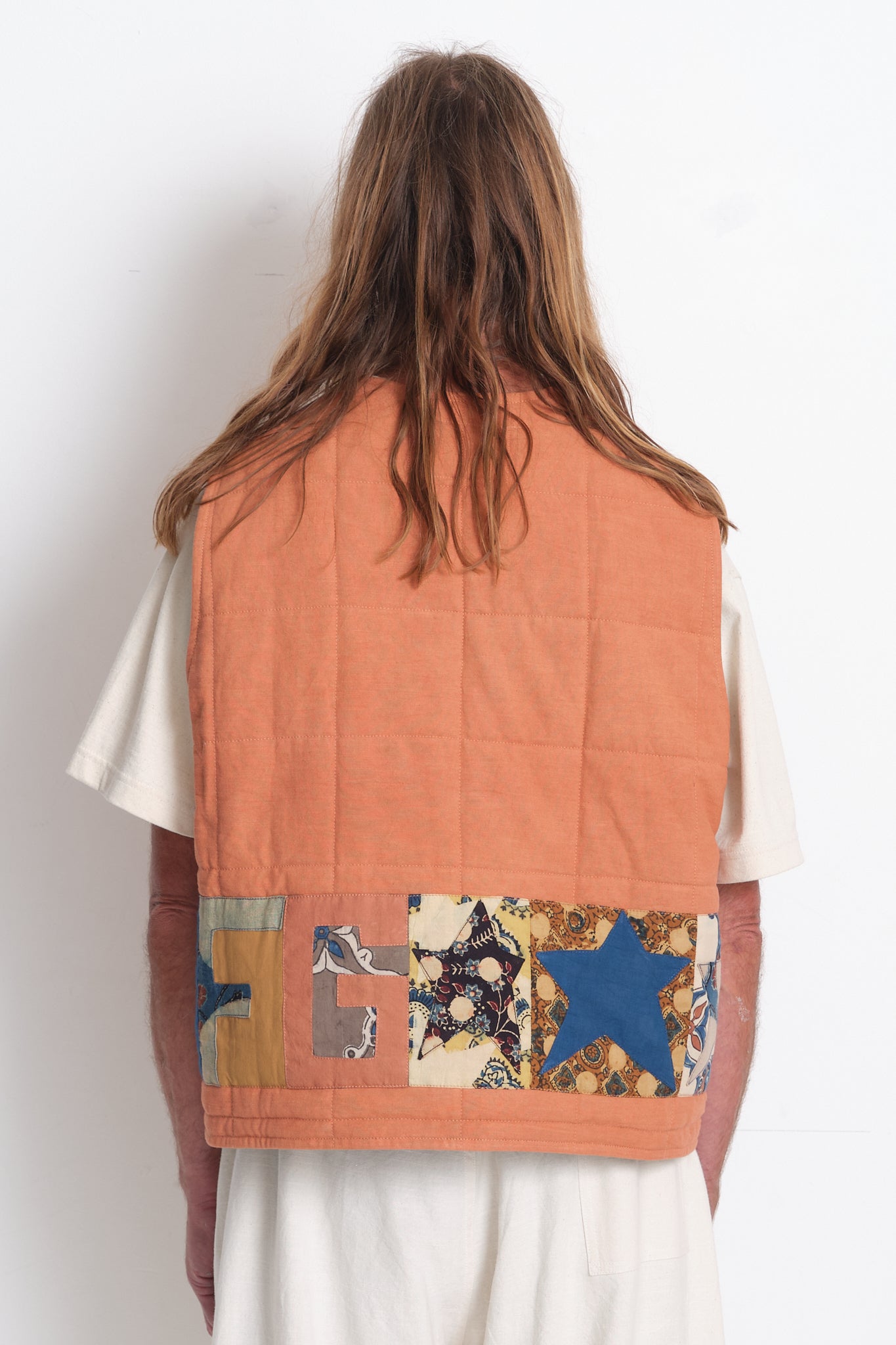 Saturn Vest  - Terracotta Star Scraps Patchwork