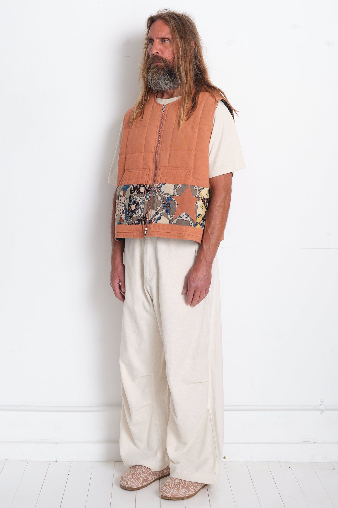 Saturn Vest  - Terracotta Star Scraps Patchwork