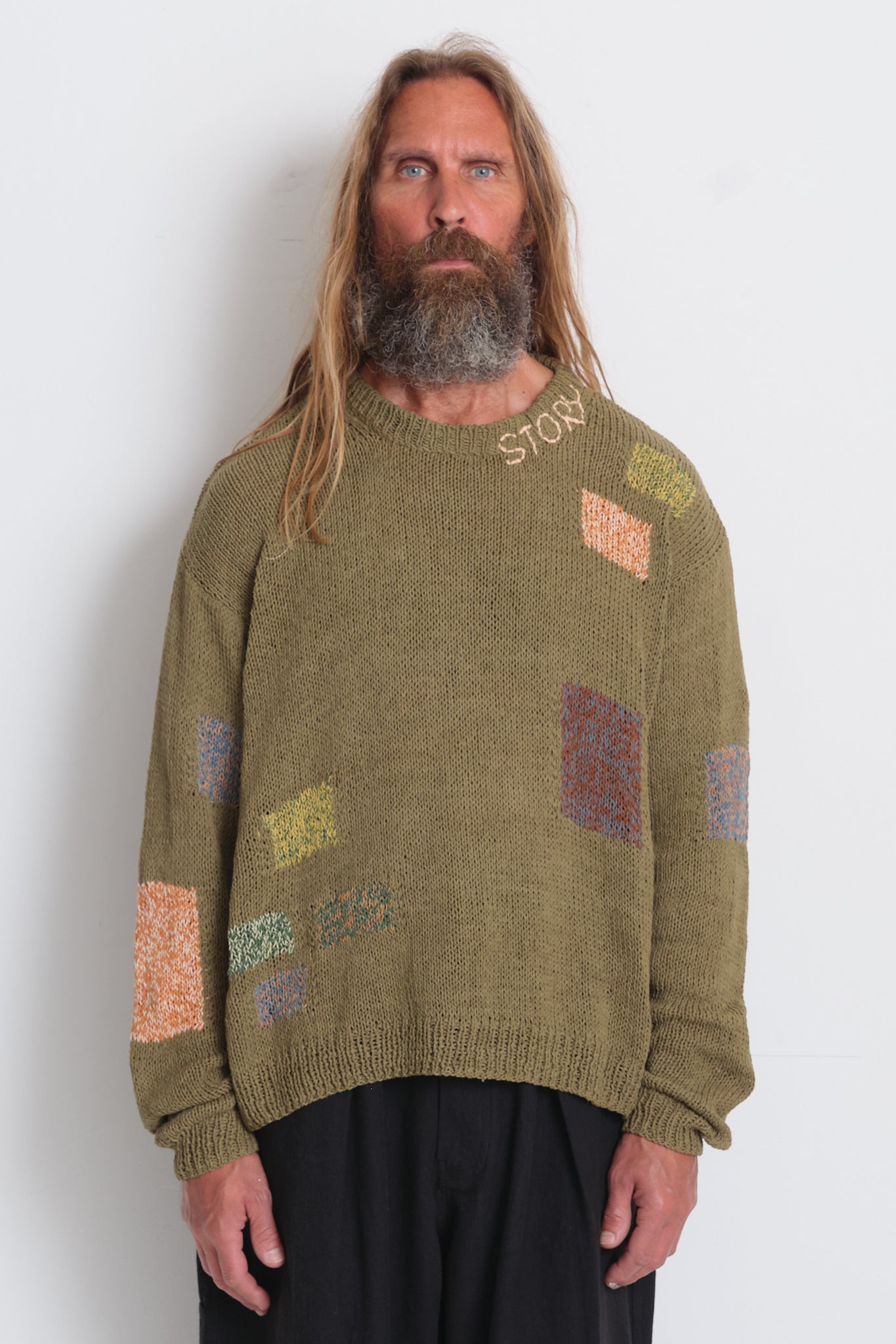 Spinning Jumper - Olive Darn-Knit
