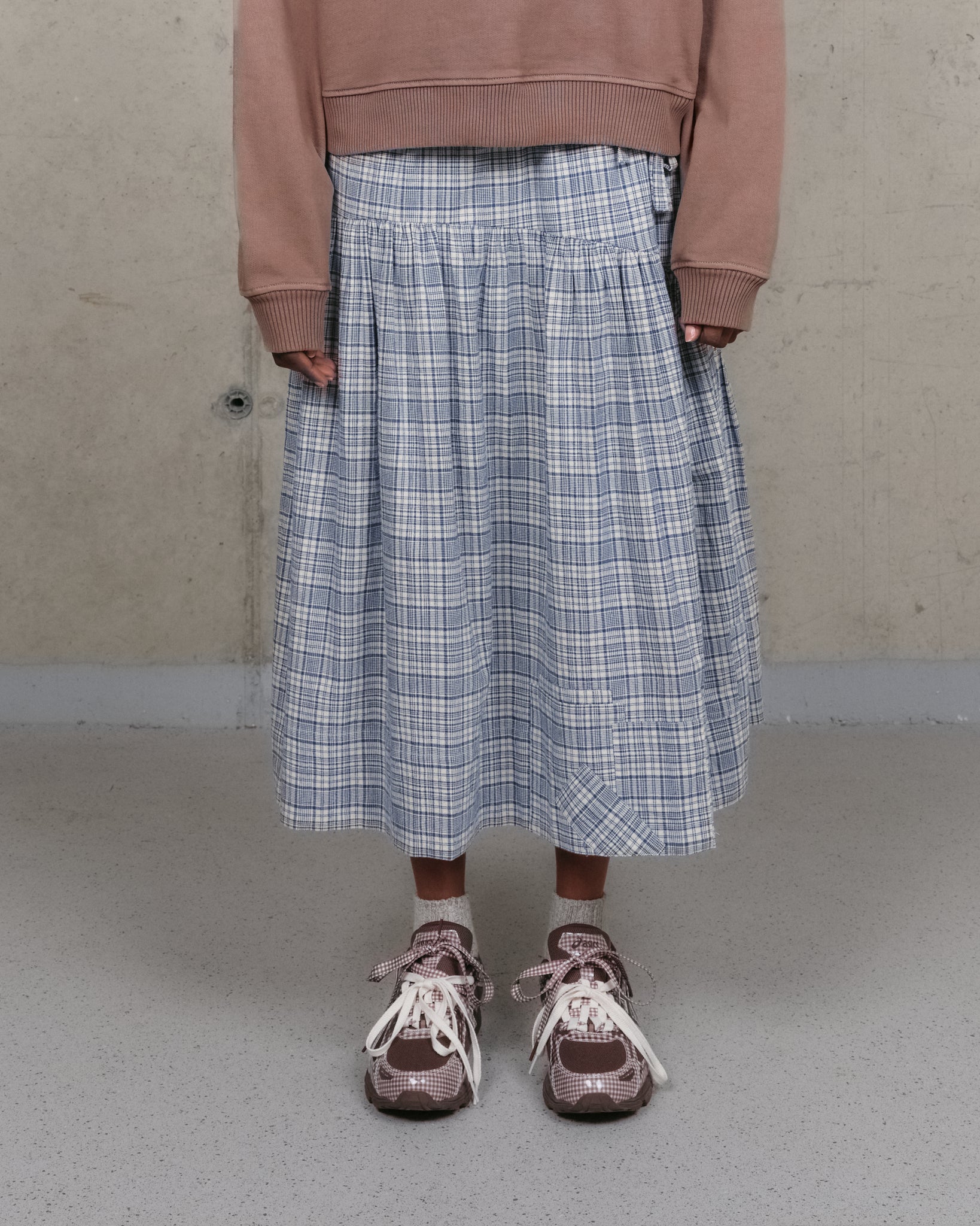 Orbit Skirt - Indigo Check Picnic