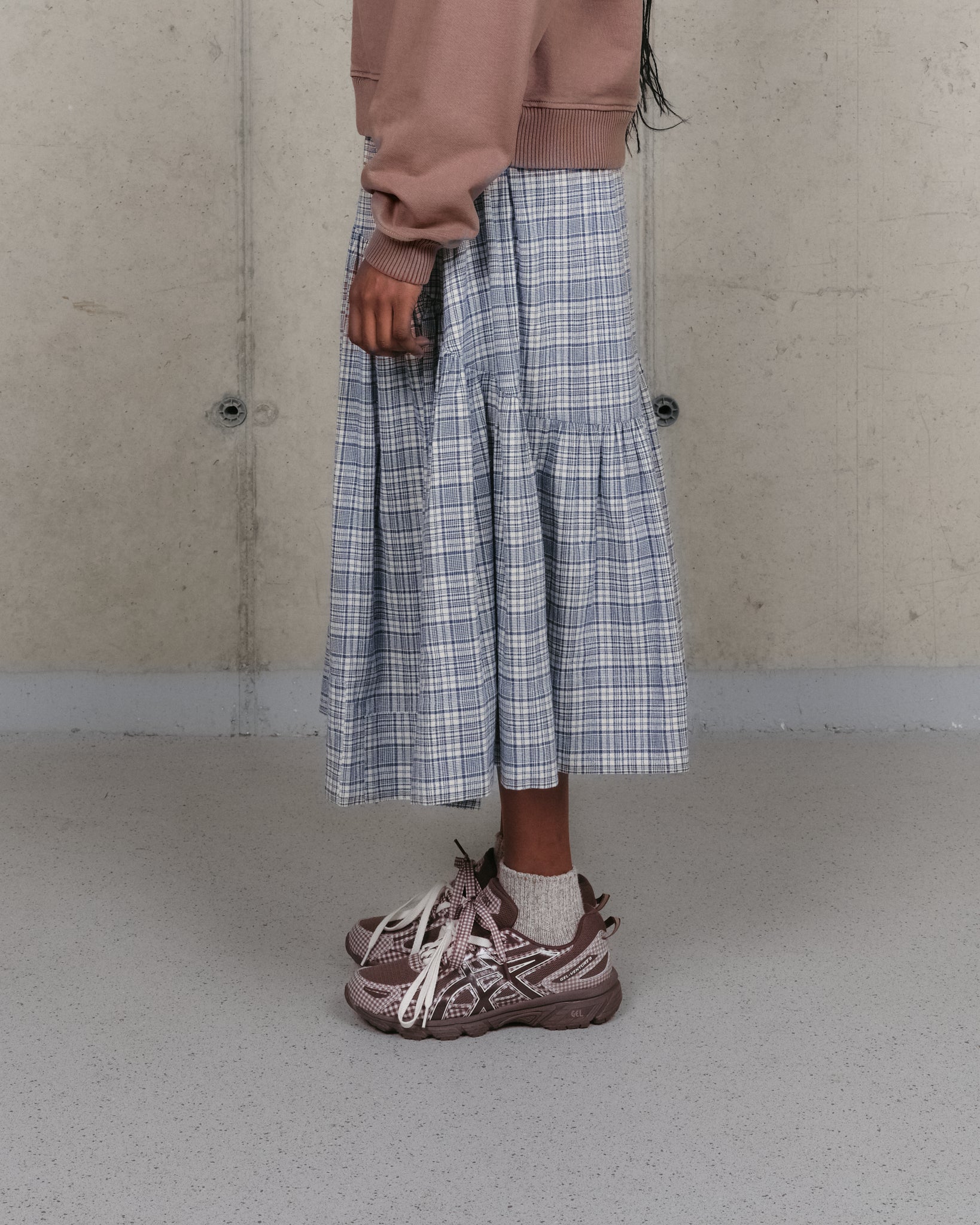Orbit Skirt - Indigo Check Picnic
