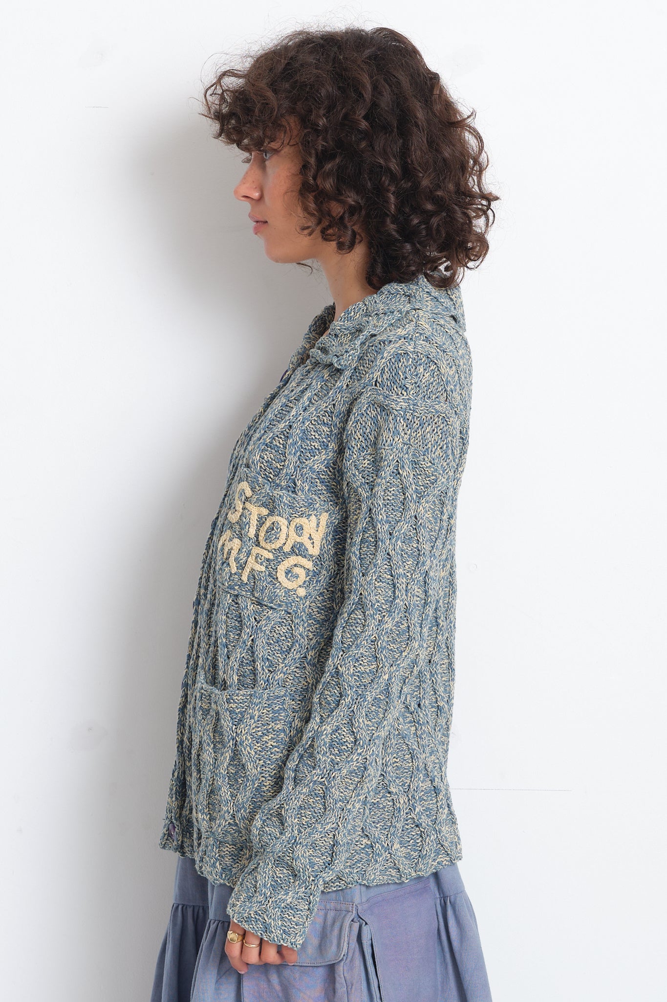 Grandad Cardigan  - Twisted Purple