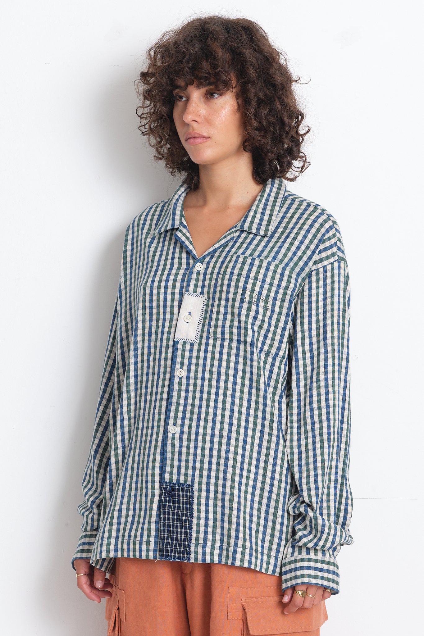 Greetings Shirt LS - Gingham Scarecrow