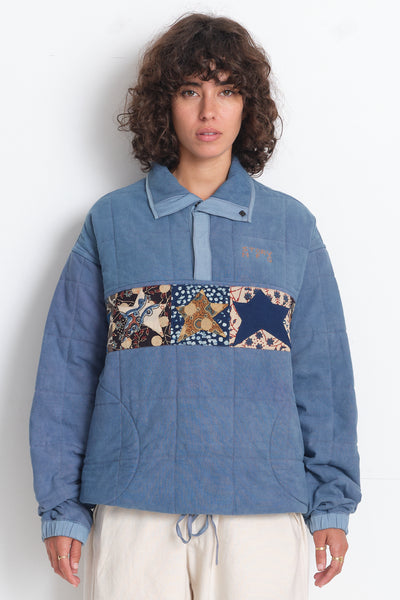 Polite Pullover - Purple Star Scraps Patchwork