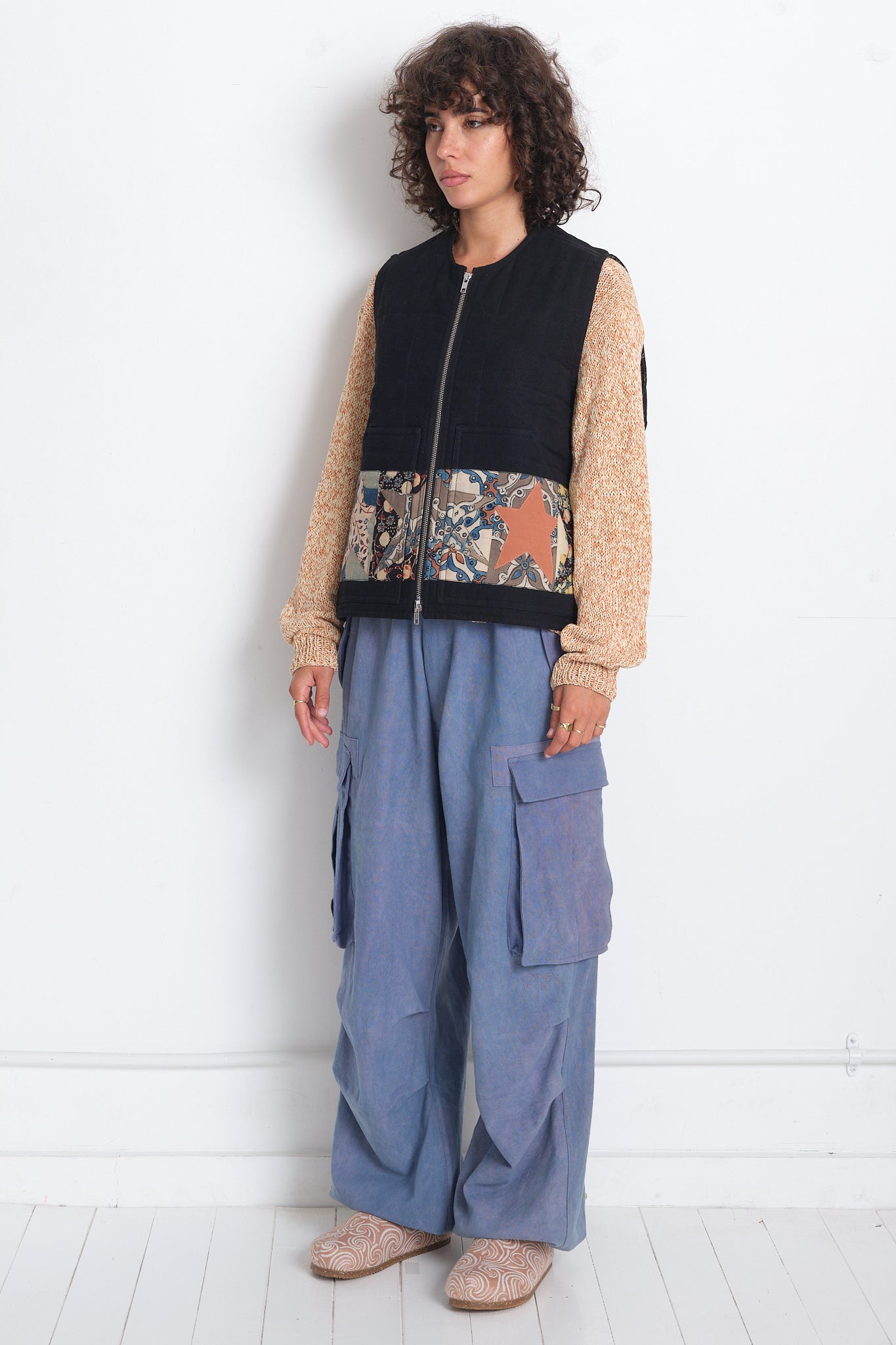Saturn Vest - Iron Black Star Scraps Patchwork 2