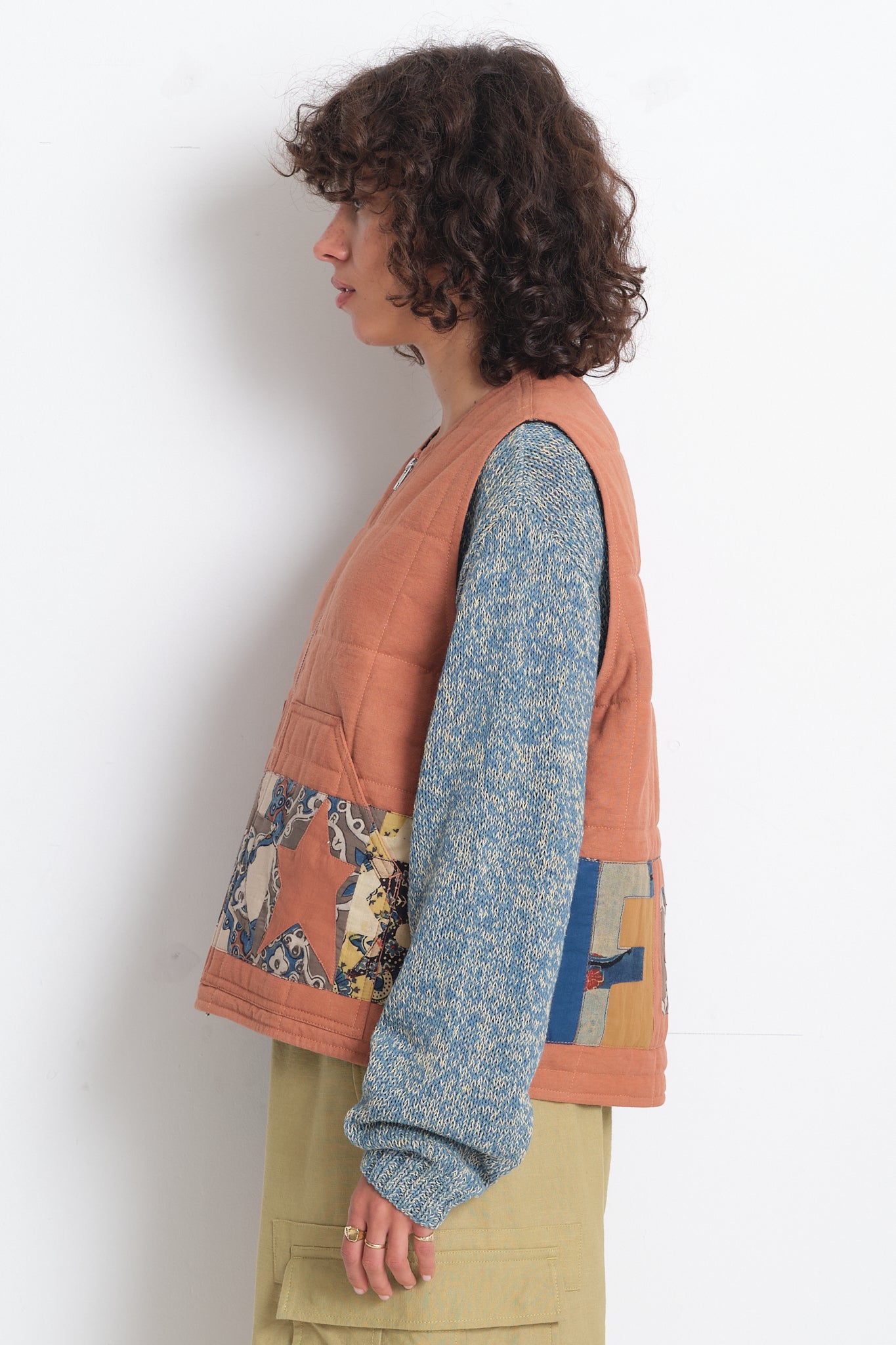 Saturn Vest  - Terracotta Star Scraps Patchwork