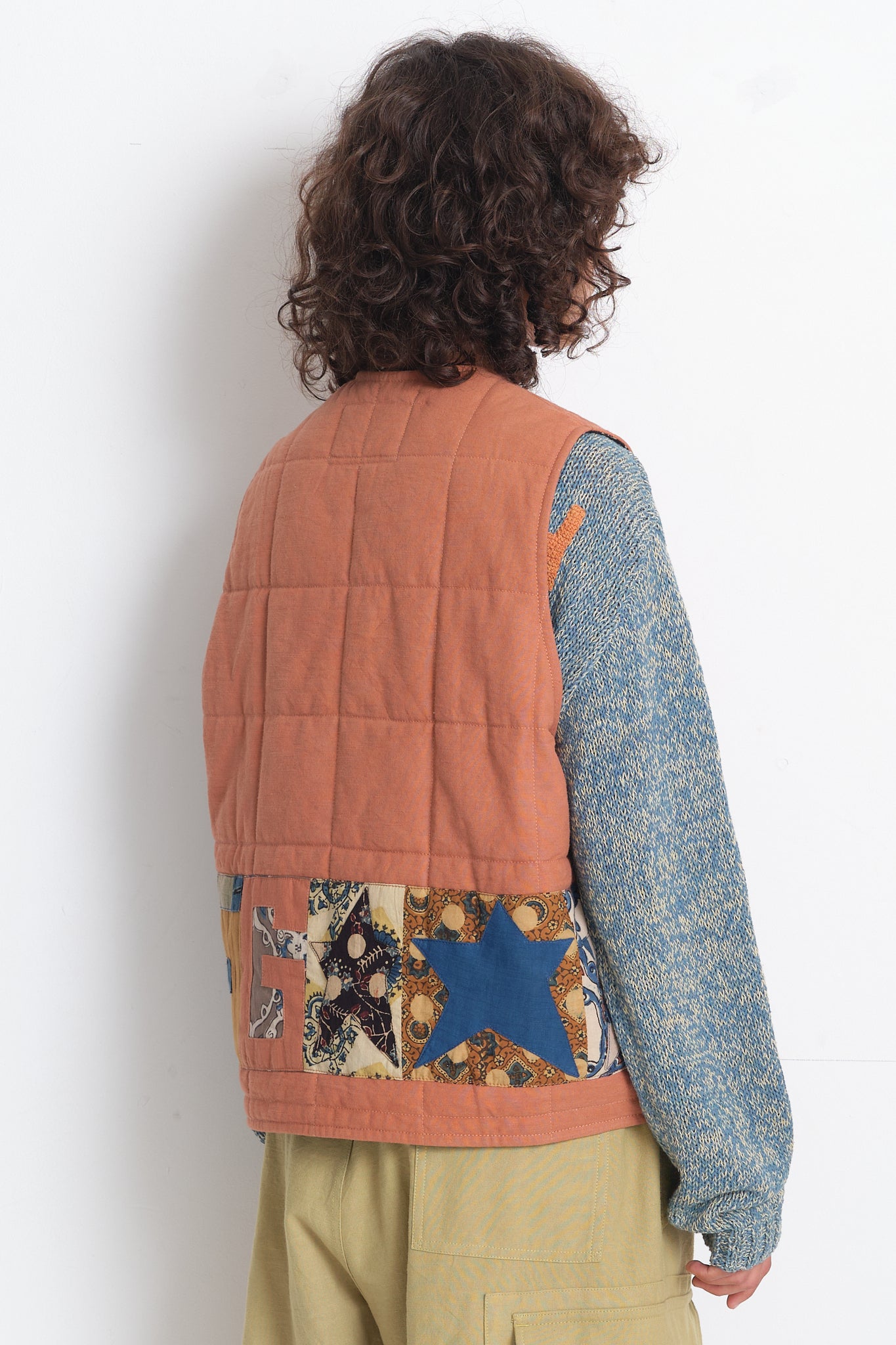 Saturn Vest  - Terracotta Star Scraps Patchwork