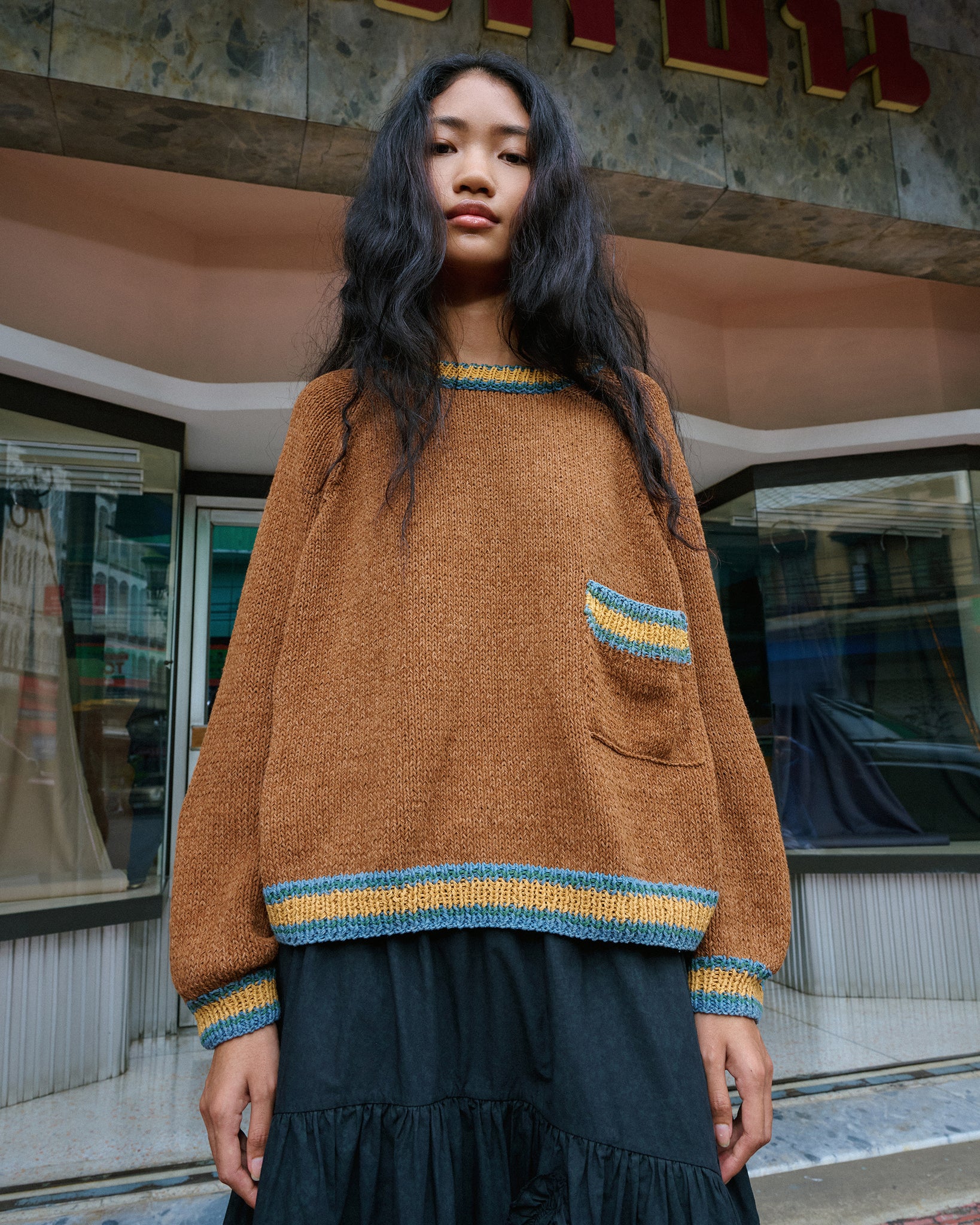 Bulb Knit Jumper - Twisted Brown