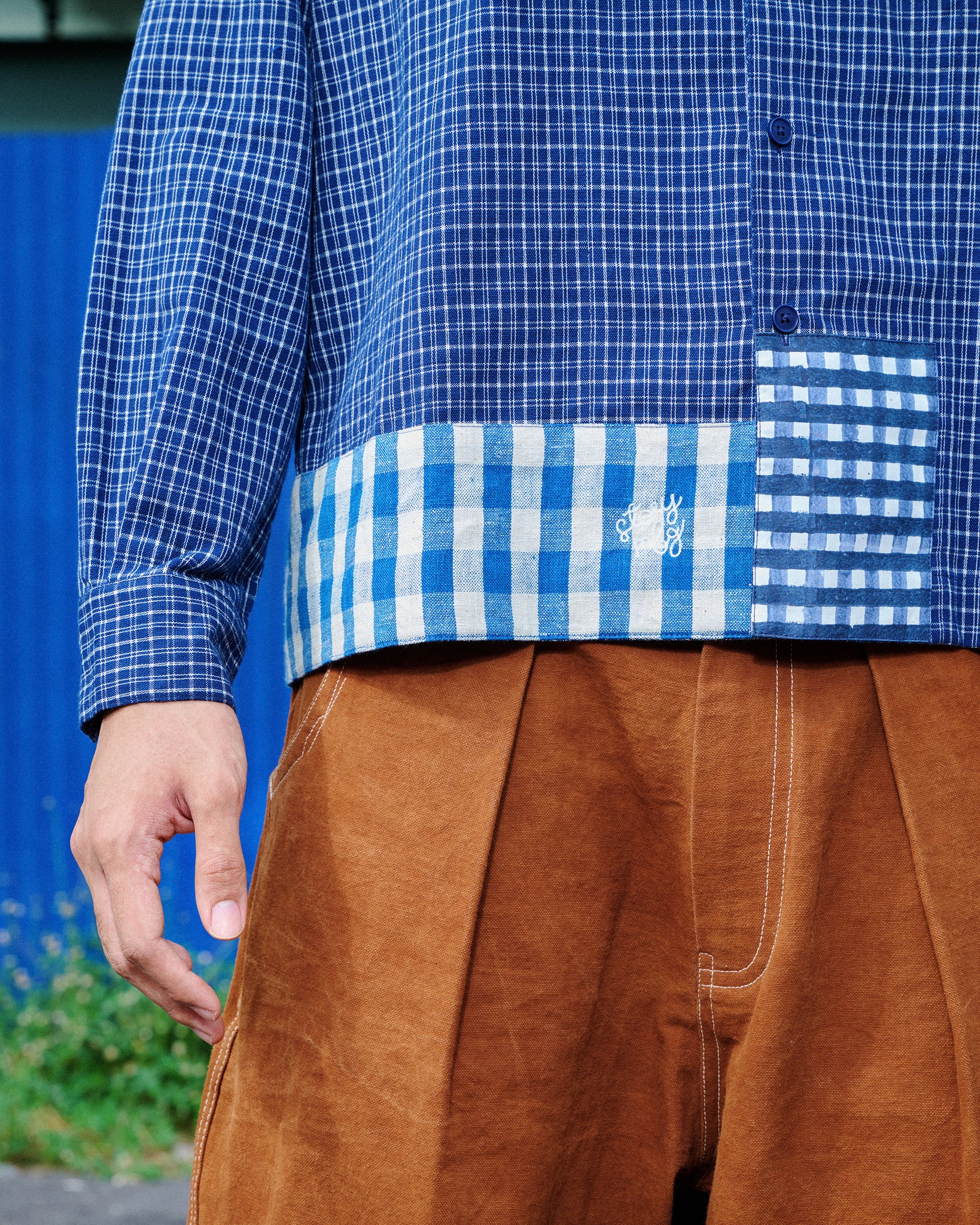 PA Shirt LS - Indigo Picnic Handloom