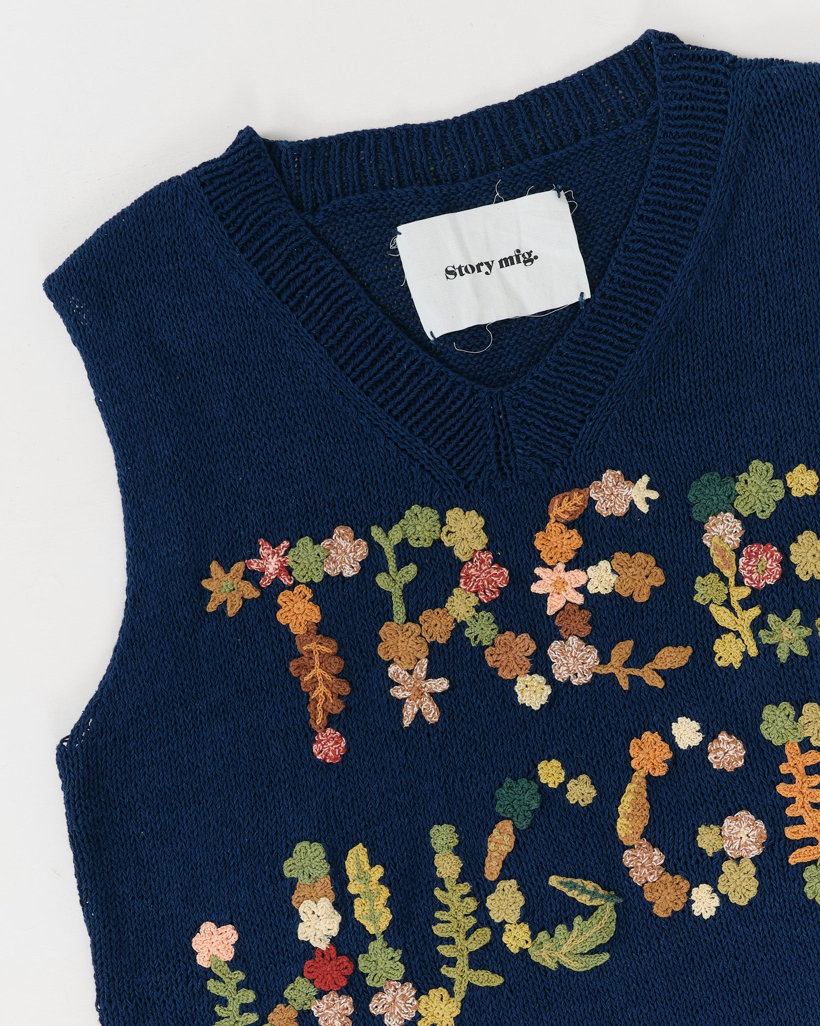 Party Knit Vest - Indigo Tree Hugger